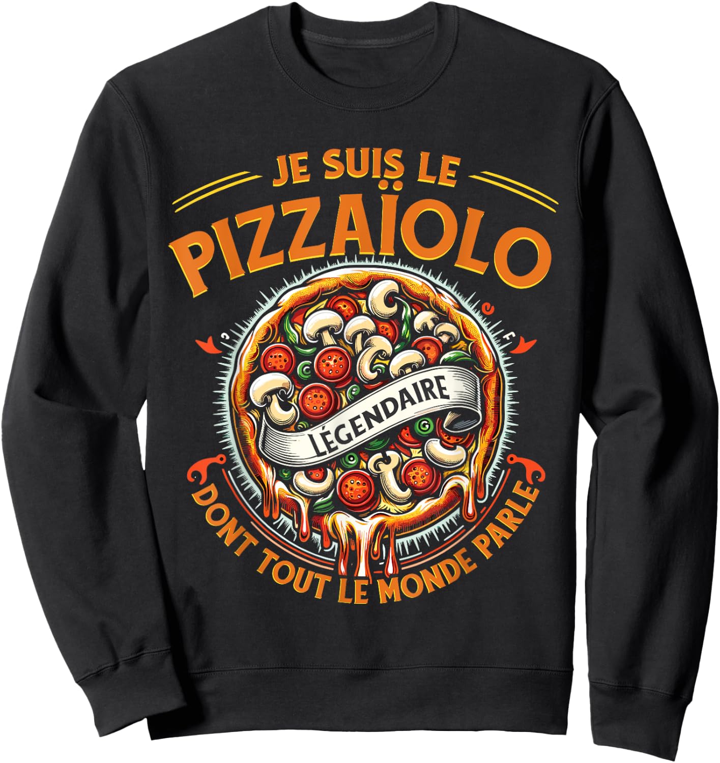 Pizzamaker Italian Eater Pizza Restaurant Funny Pizza Maker Pizza , Black, S Sweatshirt - Sweatshirt | Black