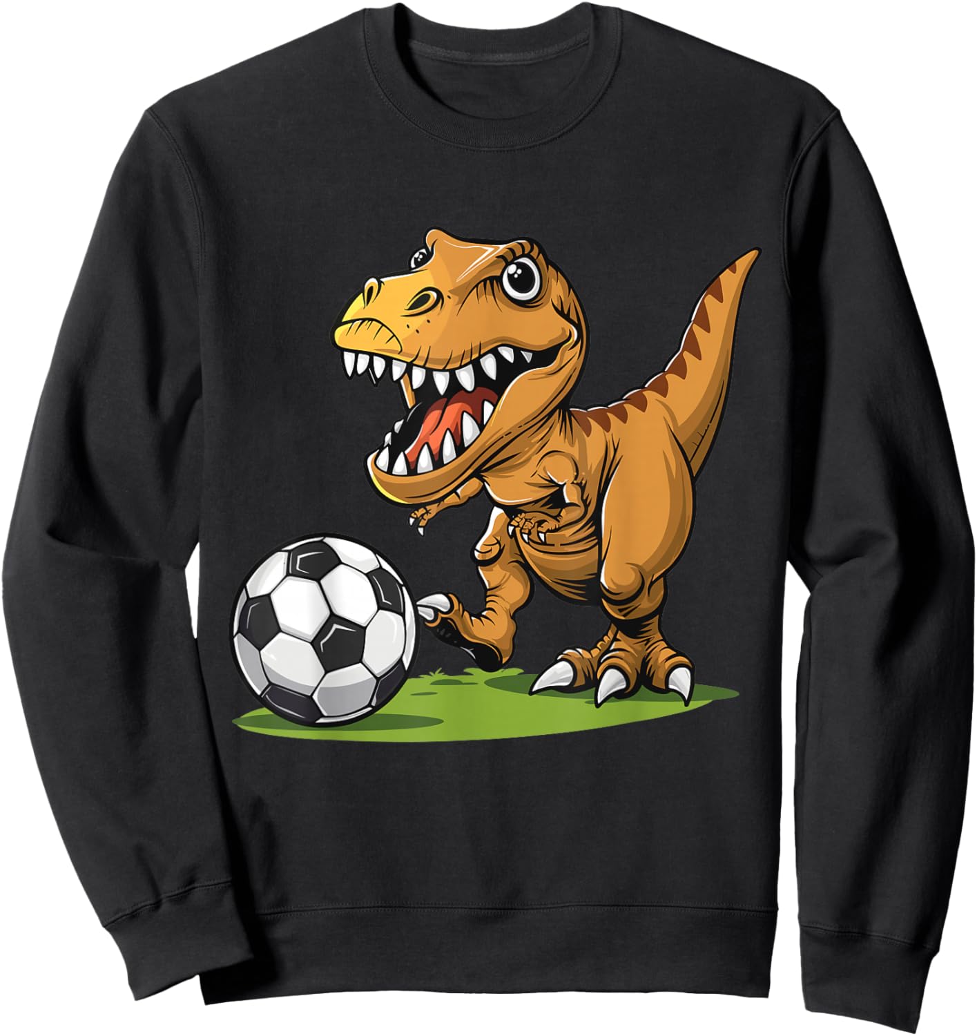 T-Rex spielt Fußball, Fußball für Kinder Sweatshirt - Sweatshirt | Black