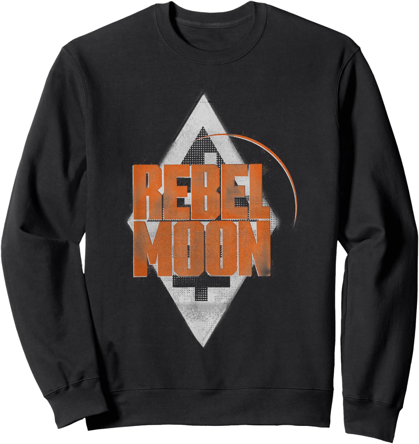 Rebel Moon Distressed Diamond Two-Tone Poster Sweatshirt - Sweatshirt | Black