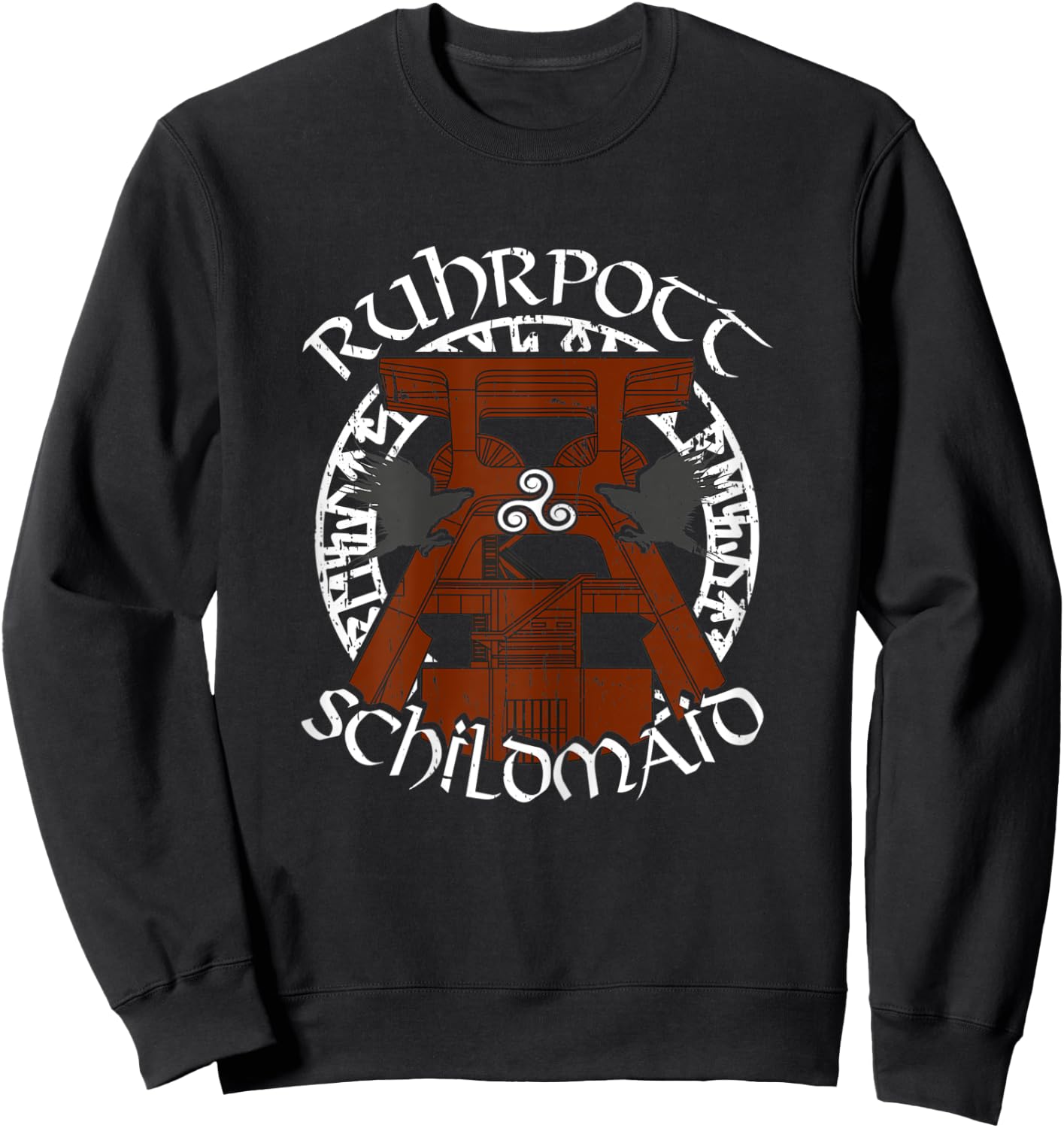 Damen Ruhrpott Schildmaid Runenkreis Zeche Nrw Wikinger Schildmaid Sweatshirt - Sweatshirt | Black