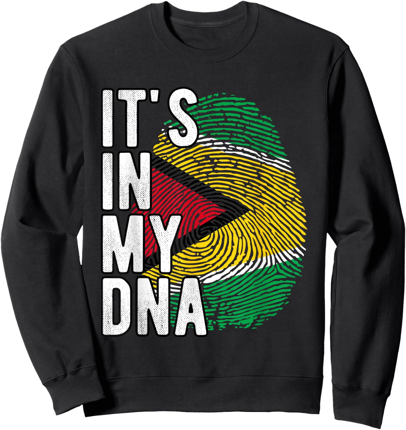 Funny it's in my DNA Guyana flag Fingerprint Sweatshirt - Sweatshirt | Black