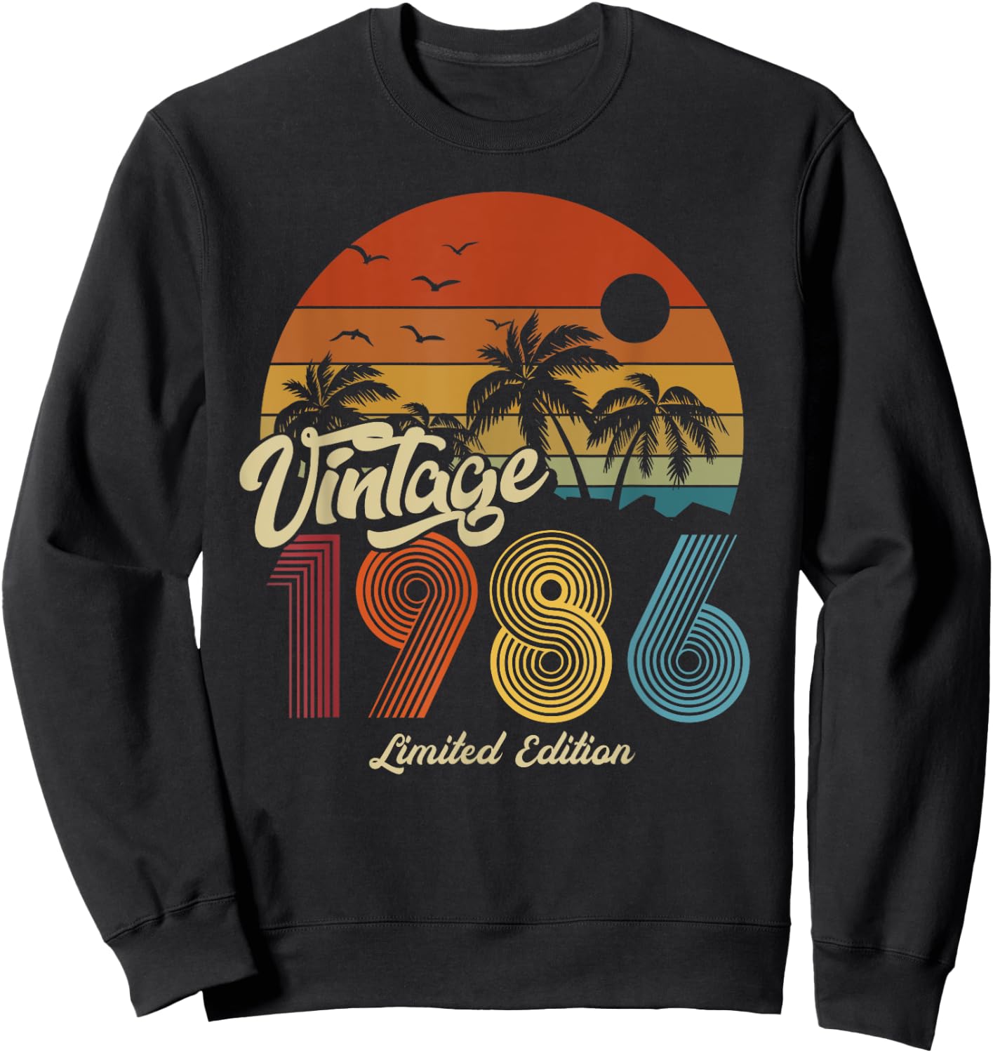 1986 Vintage Vintage Birthday Retro Men's Women's Gift , black Sweatshirt - Sweatshirt | Black