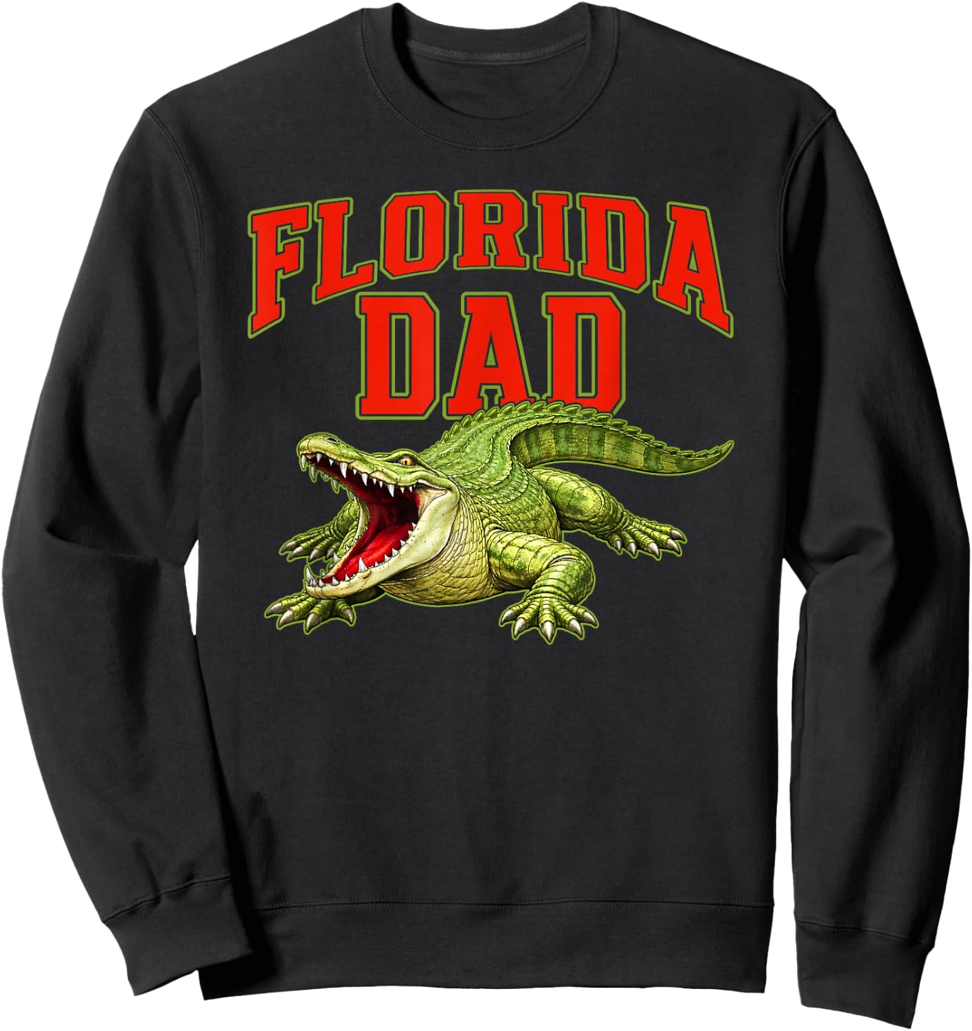 Vintage Florida Dad Alligator Happy Father's Day Crocodile Sweatshirt - Sweatshirt | Black