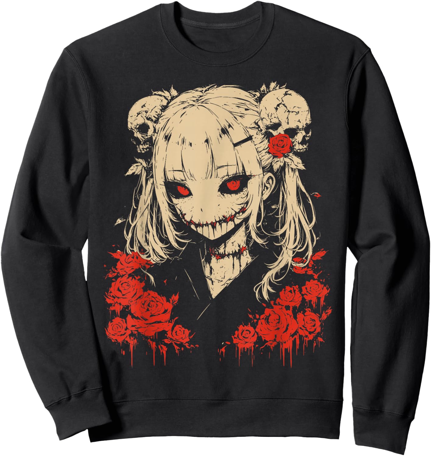 Horror Anime Manga | Japan Japanese Creepy Kawaii Goth , black Sweatshirt - Sweatshirt | Black