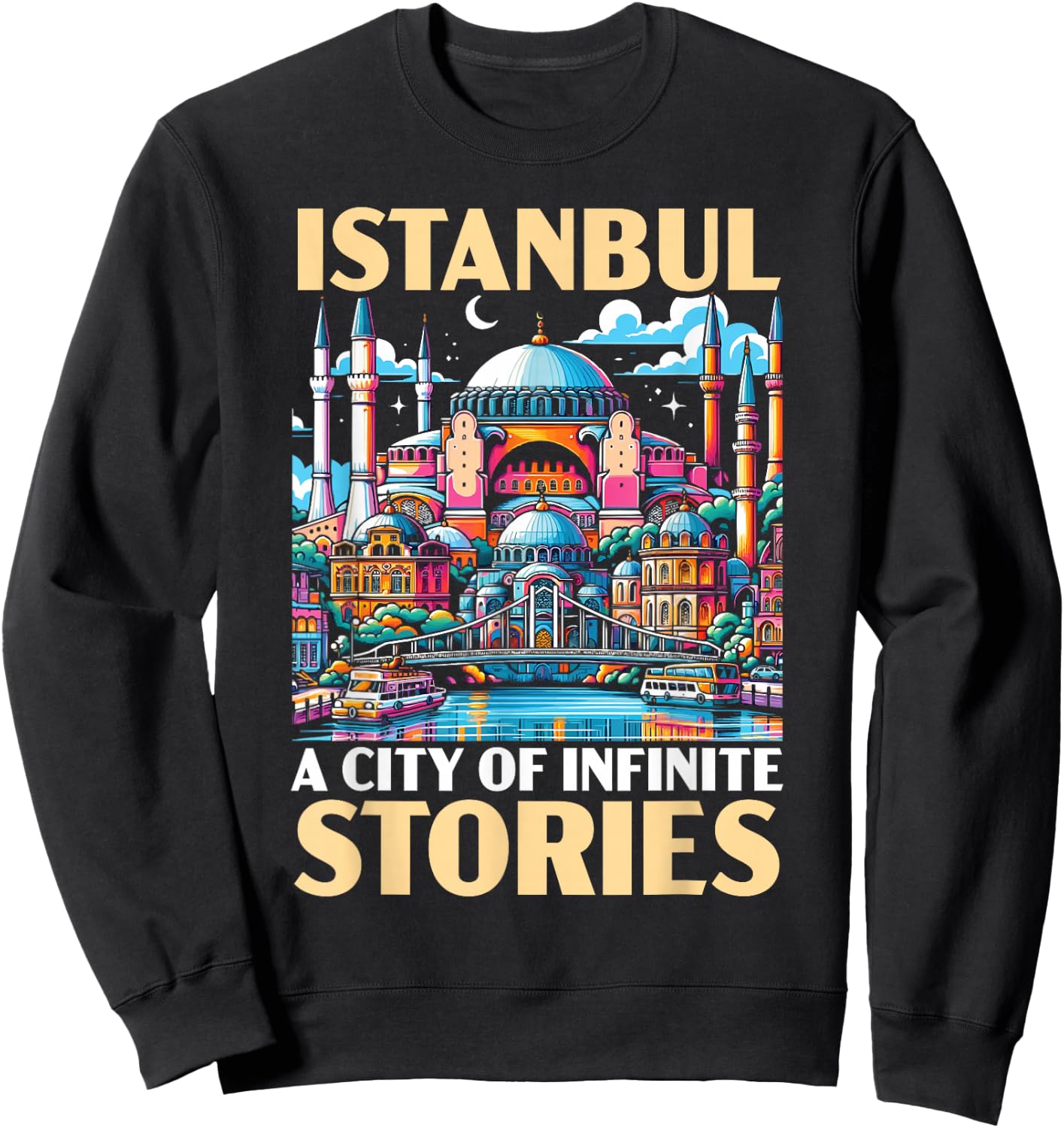 Istanbul Turkey Travel Vacation Turkish I Love Istanbul Sweatshirt - Sweatshirt | Black