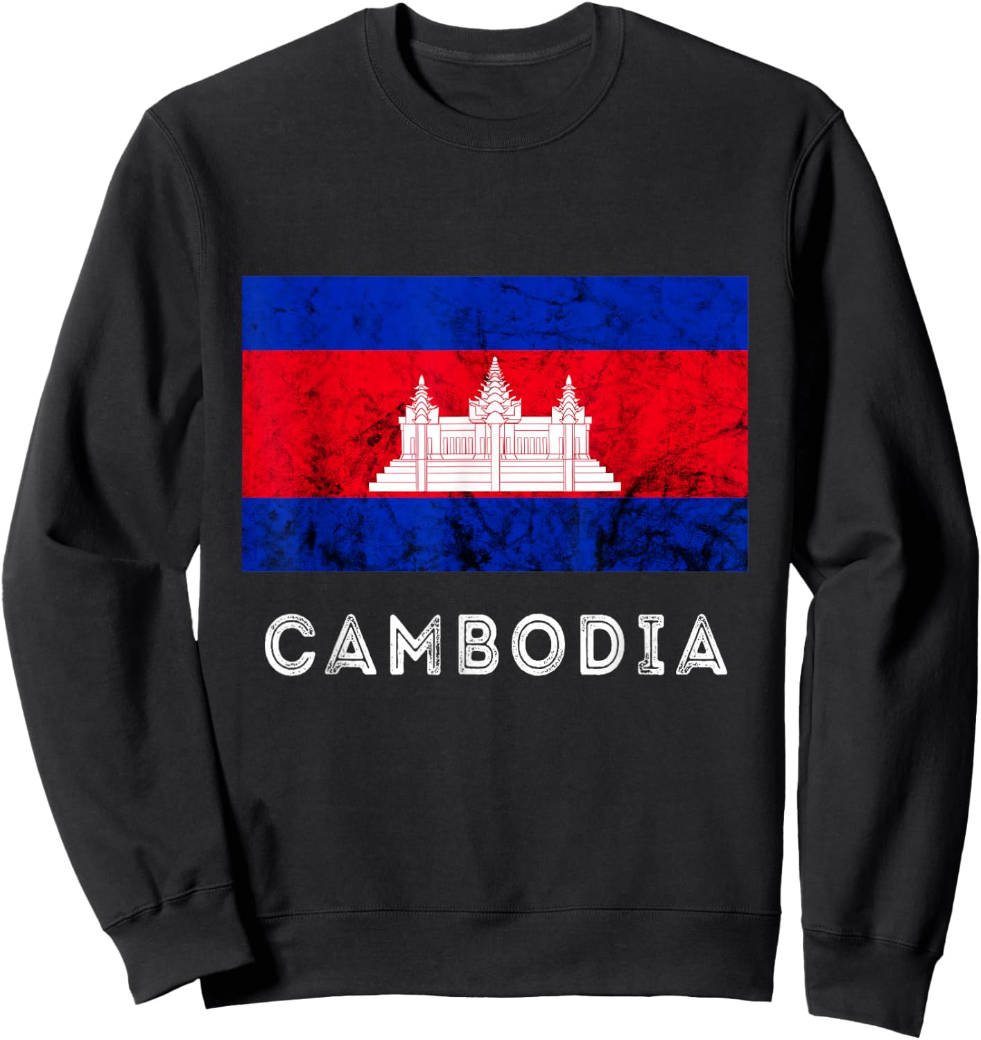 Cambodia Royal Palace Cambodian Flag Kampuchean Roots Sweatshirt - Sweatshirt | Black