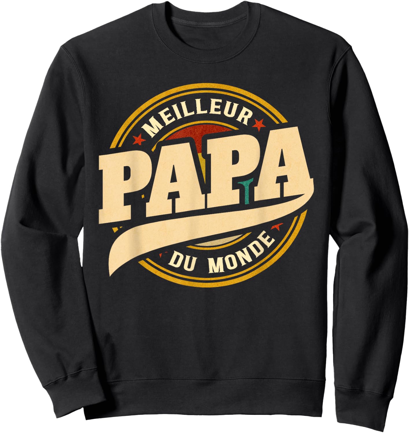 Father's Day Gift Vintage Best Dad In The World Sweatshirt - Sweatshirt | Black
