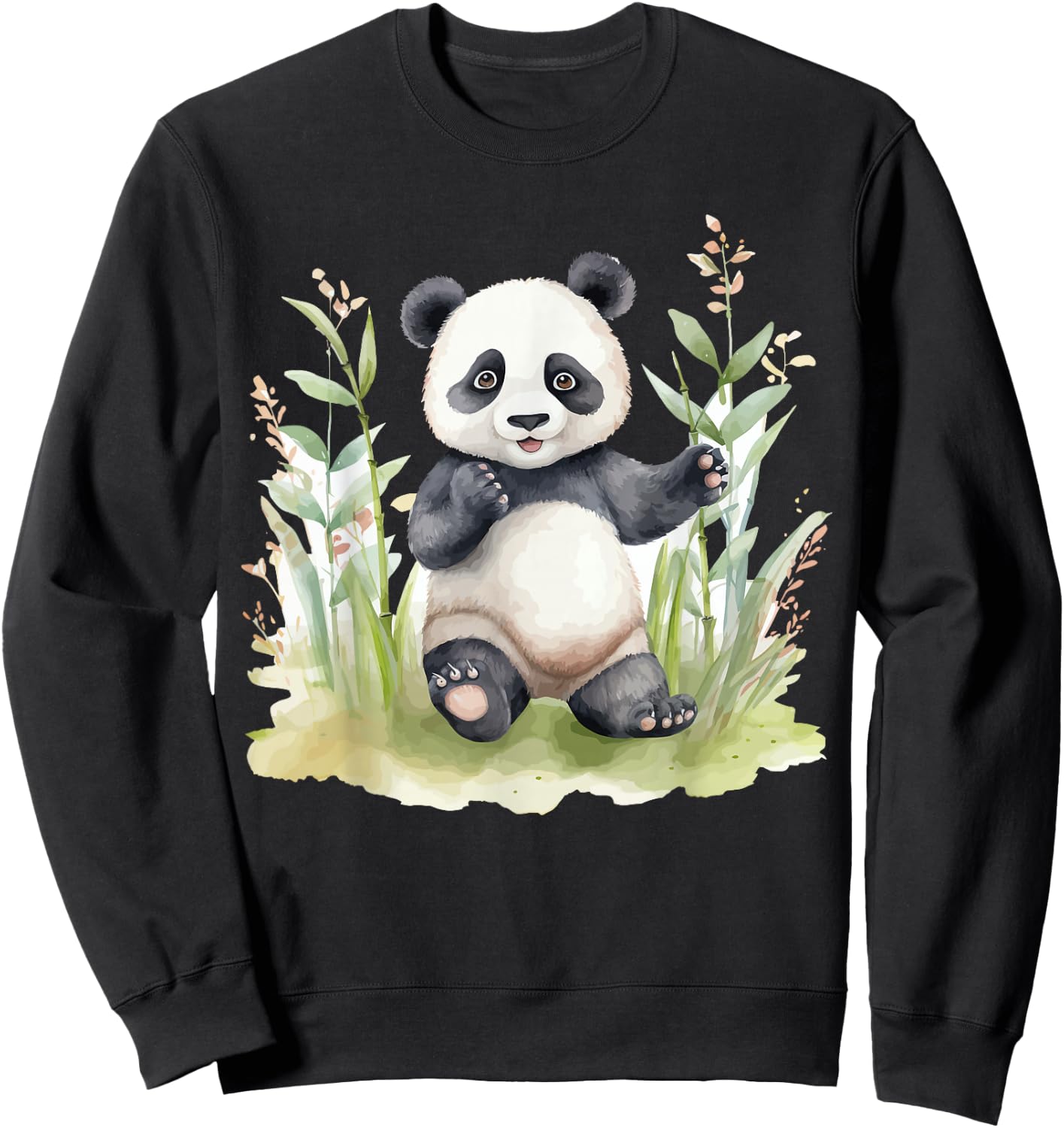 Watercolor Panda Sweatshirt - Sweatshirt | Black