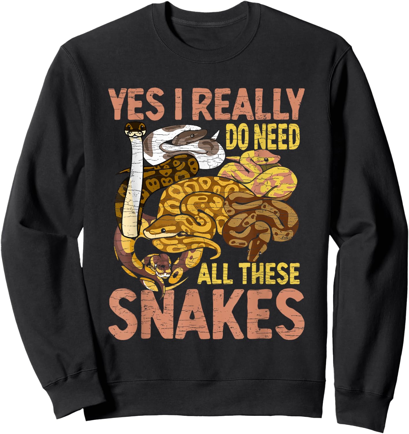 Ball Python Funny Snake Sweatshirt - Sweatshirt | Black
