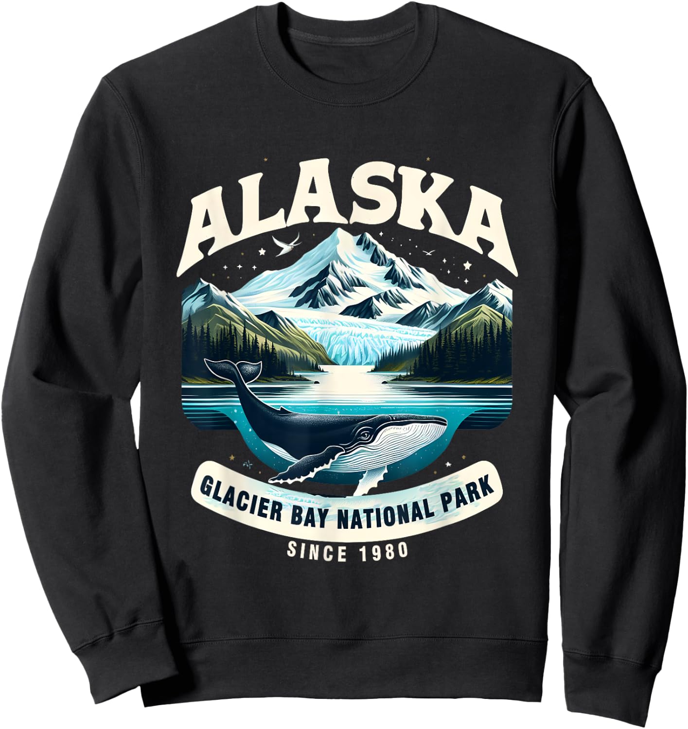 Alaska Cruise Alaska Glacier Bay National Park Sine 1980 Sweatshirt - Sweatshirt | Black