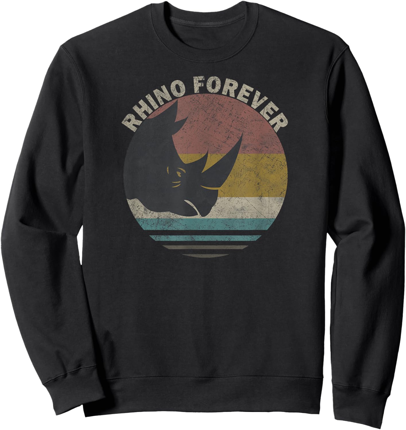 Vintage Rhino gift - Rhino Spirit Animal Sweatshirt - Sweatshirt | Black