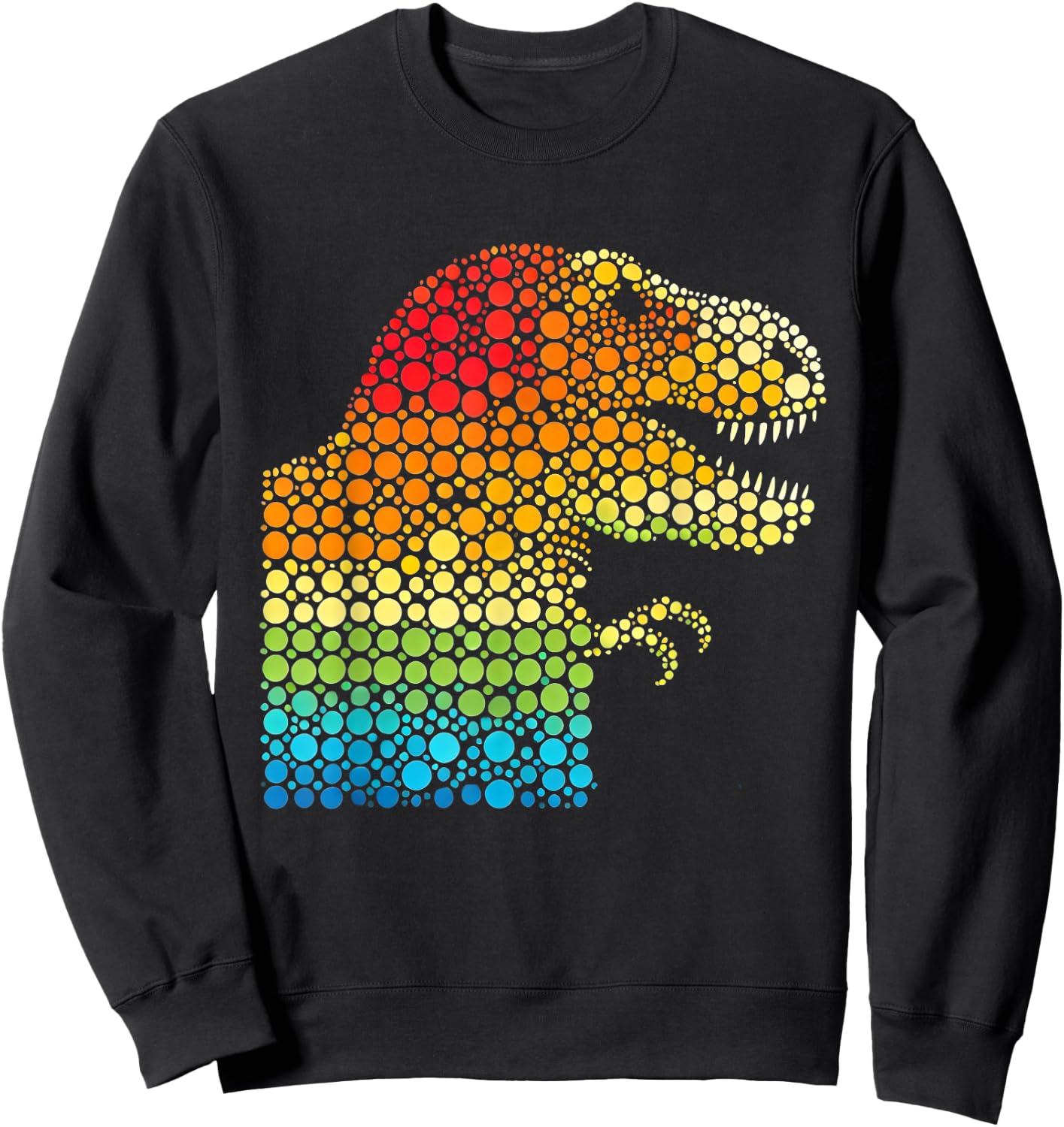 Colorful polka dots dinosaur t-rex for Dot day Sweatshirt - Sweatshirt | Black