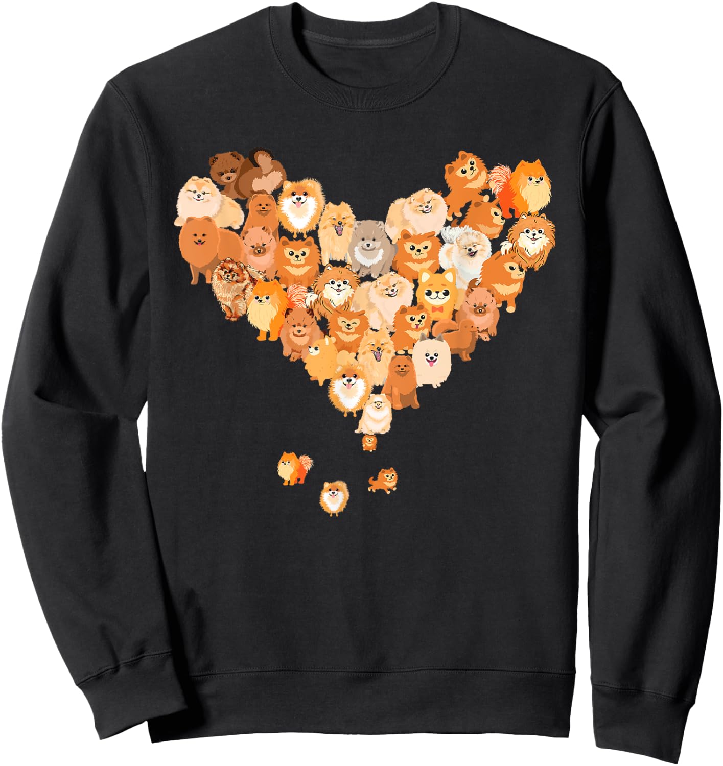 Pomeranian Heart Gift Dog Lover Sweatshirt - Sweatshirt | Black