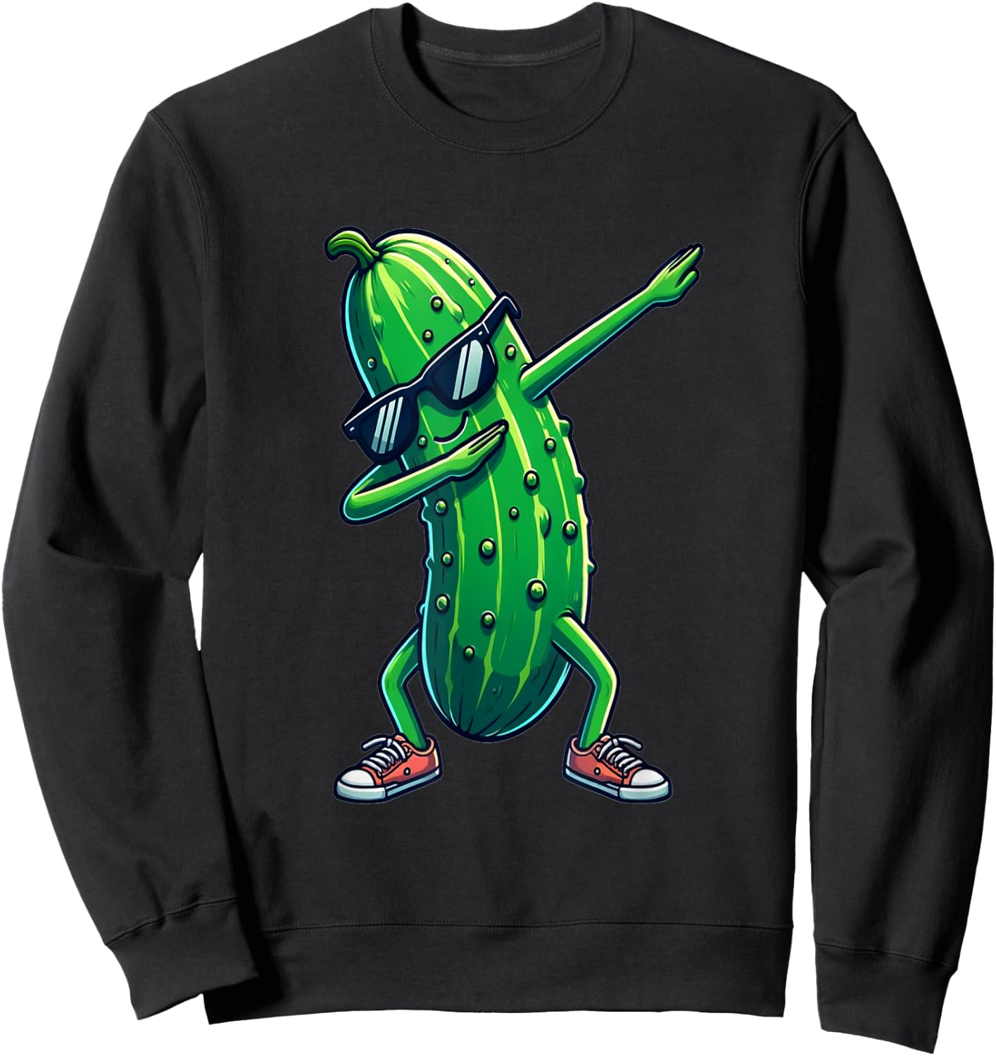 Dab Cucumber Dancing Dabbing Cucumber Vegetables , black Sweatshirt - Sweatshirt | Black