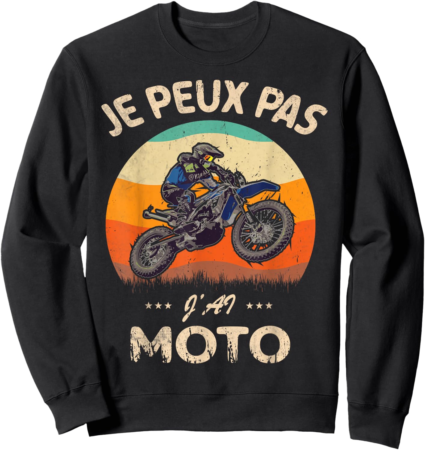 Je Peux Pas J'Ai Moto. Racing Motorcycles Biker Humour Sweatshirt - Sweatshirt | Black