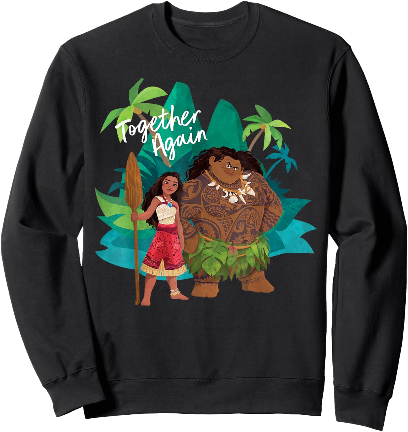 Disney Moana 2 Moana and Maui Together Again , Black, S Sweatshirt - Sweatshirt | Black