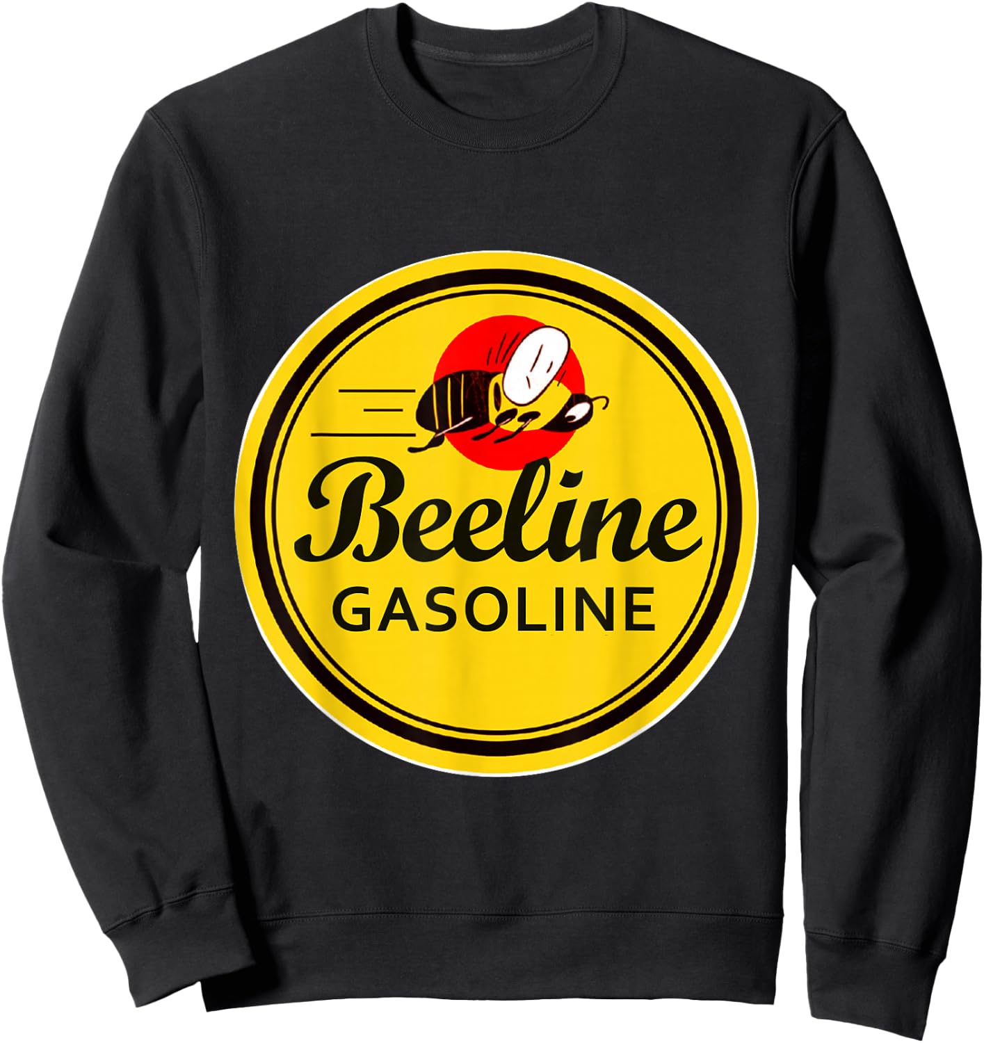 Retro Vintage Gas Station Beeline Gasoline Motor Oil Sign Sweatshirt - Sweatshirt | Black