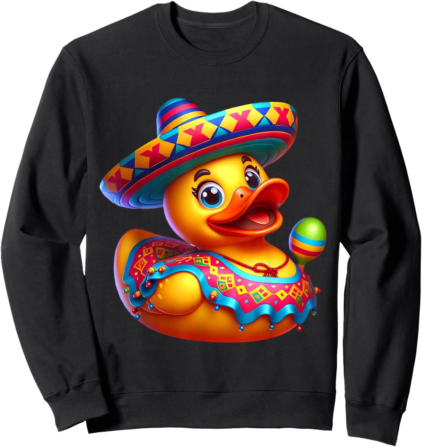 Cinco de Mayo Duck Mexican Sombrero Fiesta Party Sweatshirt - Sweatshirt | Black