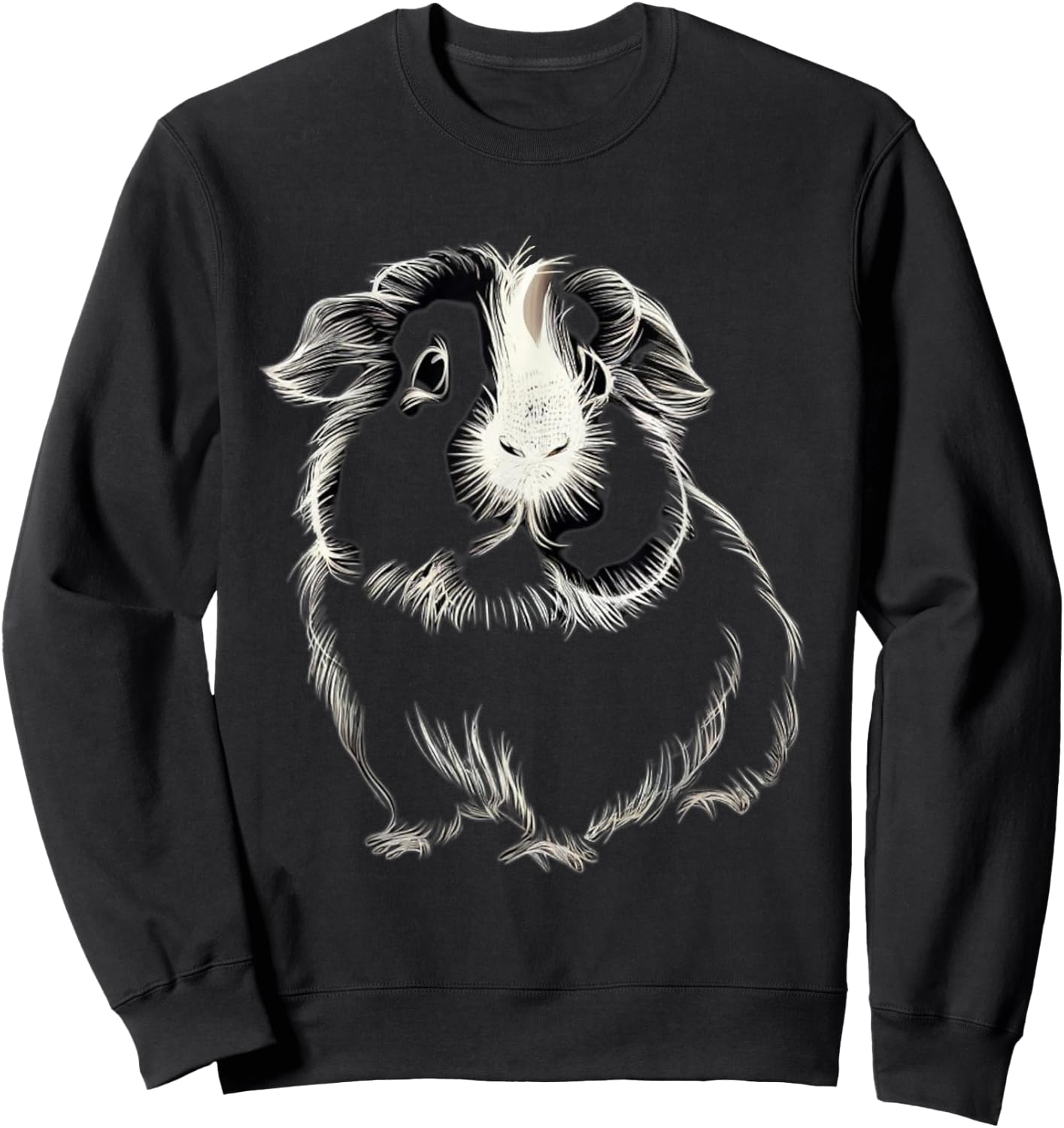 Adorable Meerschweinchen-Linienzeichnung, niedliches , black Sweatshirt - Sweatshirt | Black