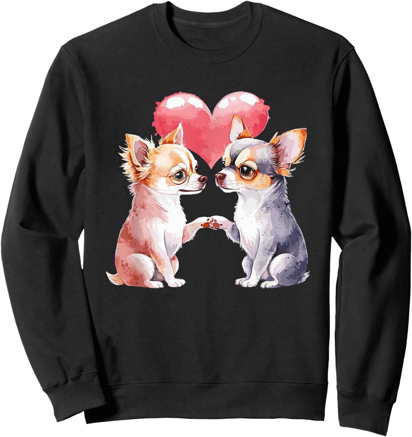 Valentines Chihuahua Chihuahuas Chi , Black, S Sweatshirt - Sweatshirt | Black