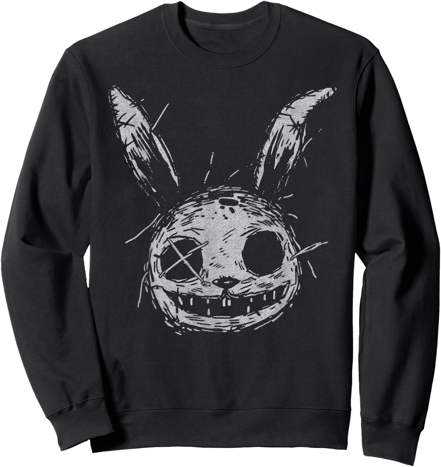 Evil Scary Bunny Rabbit Alt Goth Grunge Horror Aesthetic Sweatshirt - Sweatshirt | Black