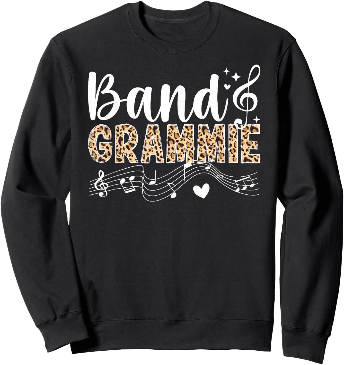 Band Grammie Leopard Marching Band Grammie Grandma Sweatshirt - Sweatshirt | Black