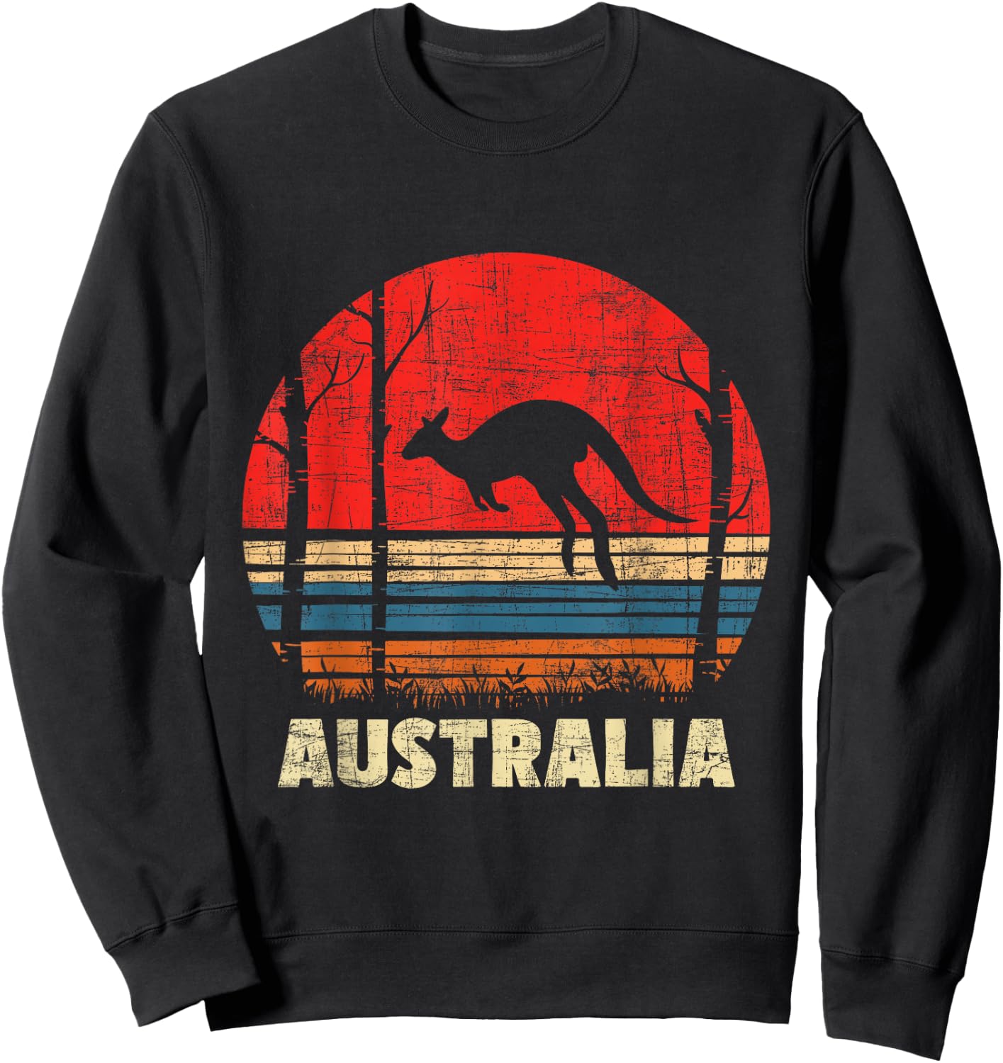 Funny Kangaroo Shirts - Australia - Retro Vintage Animal Marsupial Mammal Zookeeper Sweatshirt - Sweatshirt | Black