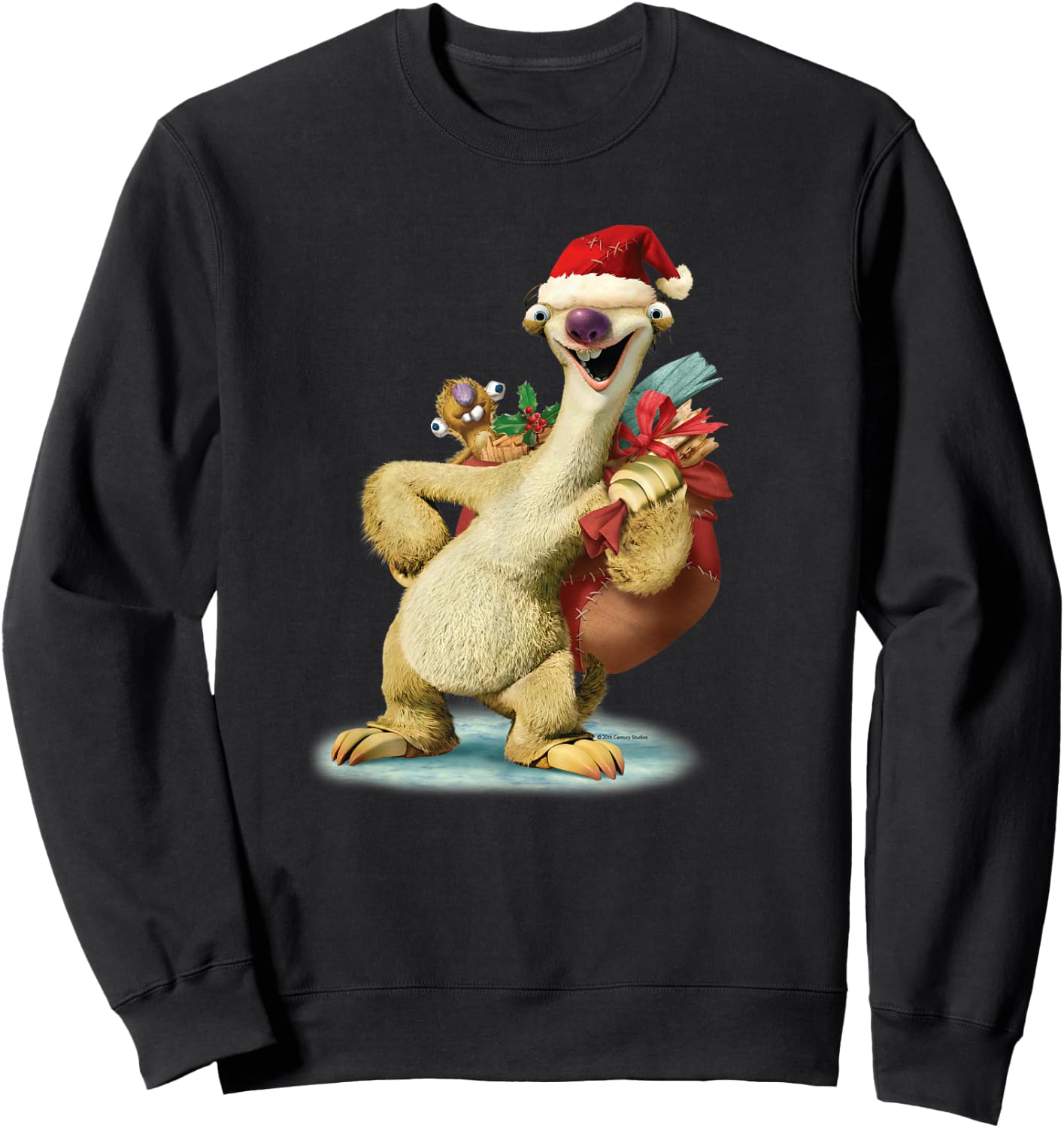 Ice Age Sid Prehistoric Santa for Christmas Holiday Sweatshirt - Sweatshirt | Black