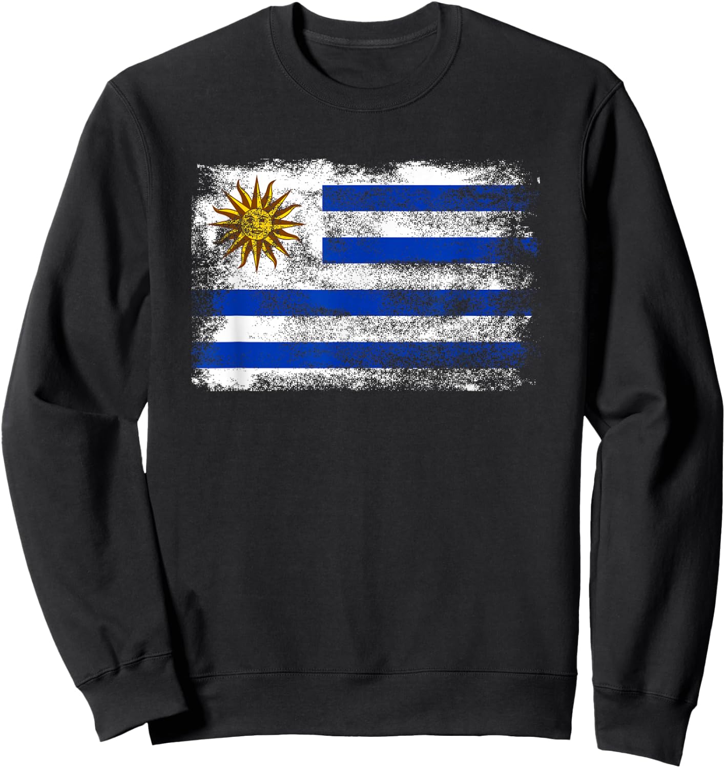 Vintage Uruguay Flag Uruguayan Retro Women Kid Souvenir Sweatshirt - Sweatshirt | Black