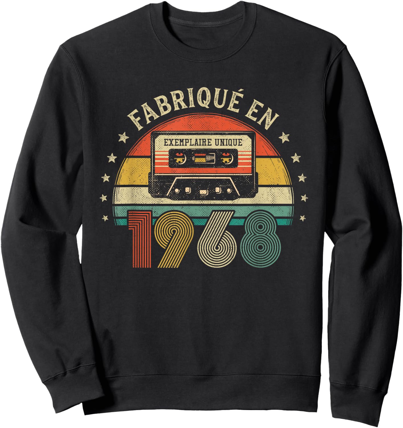 Made in 1968 Vintage Cassette - Birthday Gift 1968 Sweatshirt - Sweatshirt | Black
