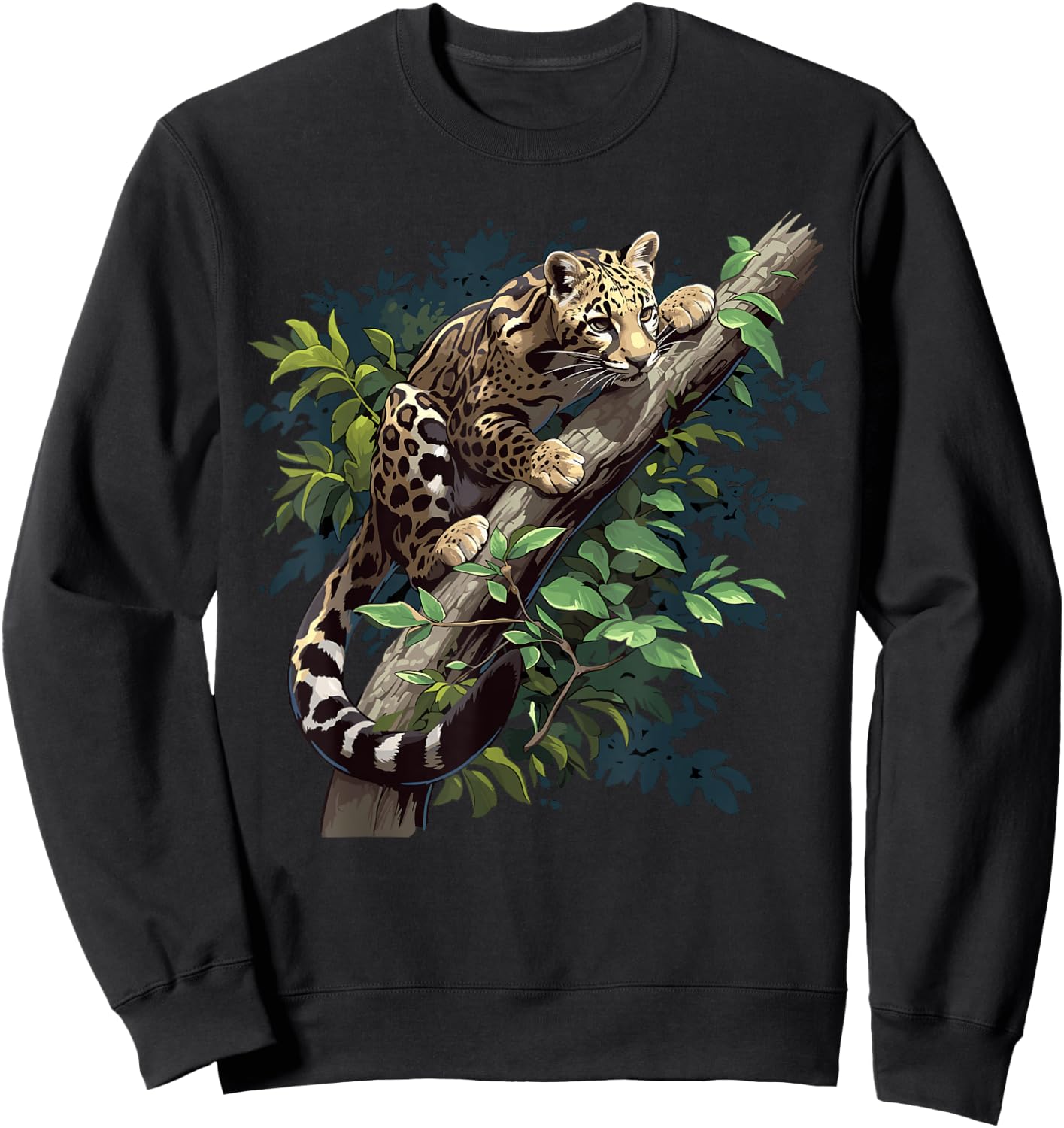 Clouded Leopard Fog Leather , black Sweatshirt - Sweatshirt | Black