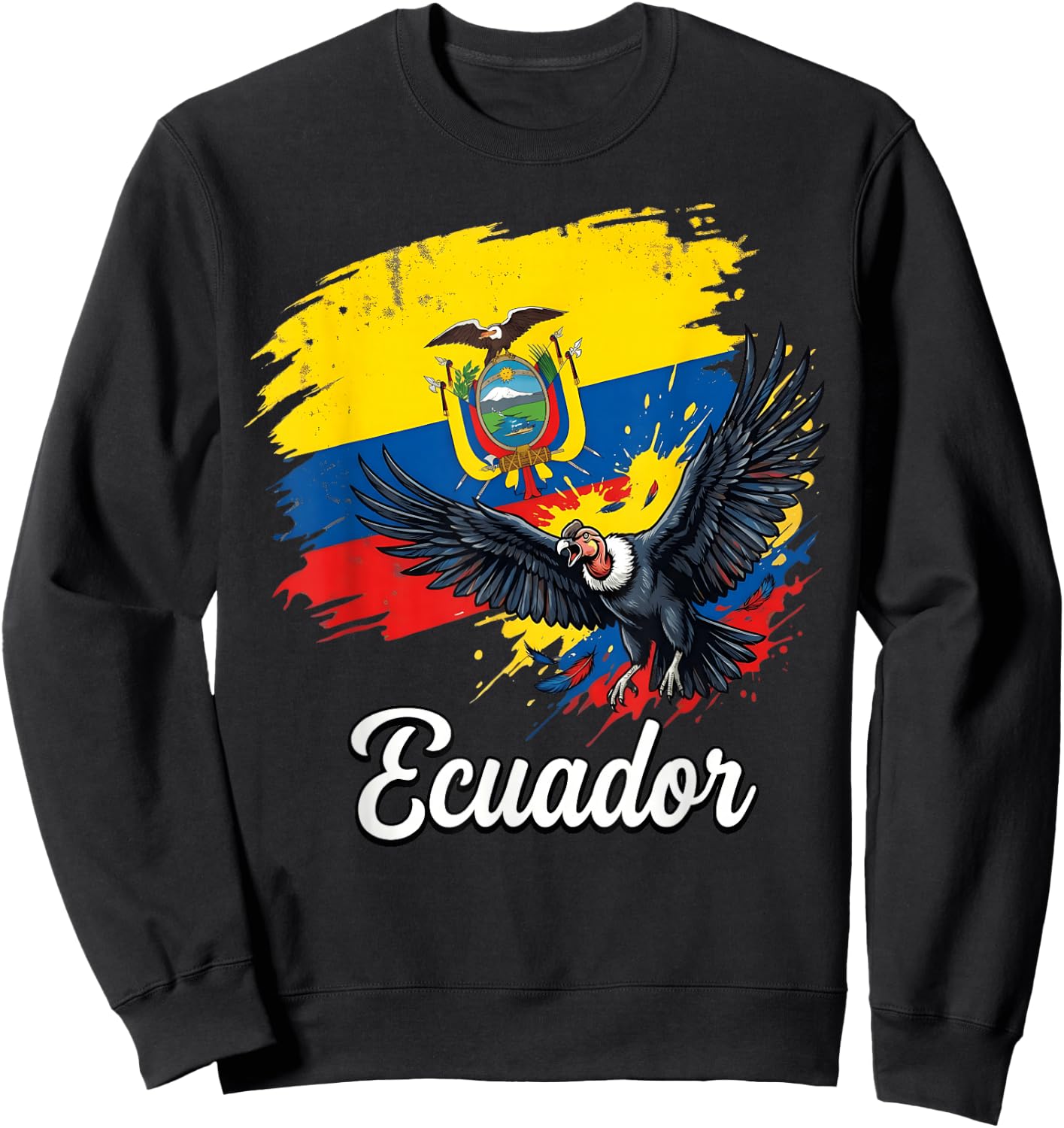 Ecuador Flag Andean Condor National Symbol Sweatshirt - Sweatshirt | Black