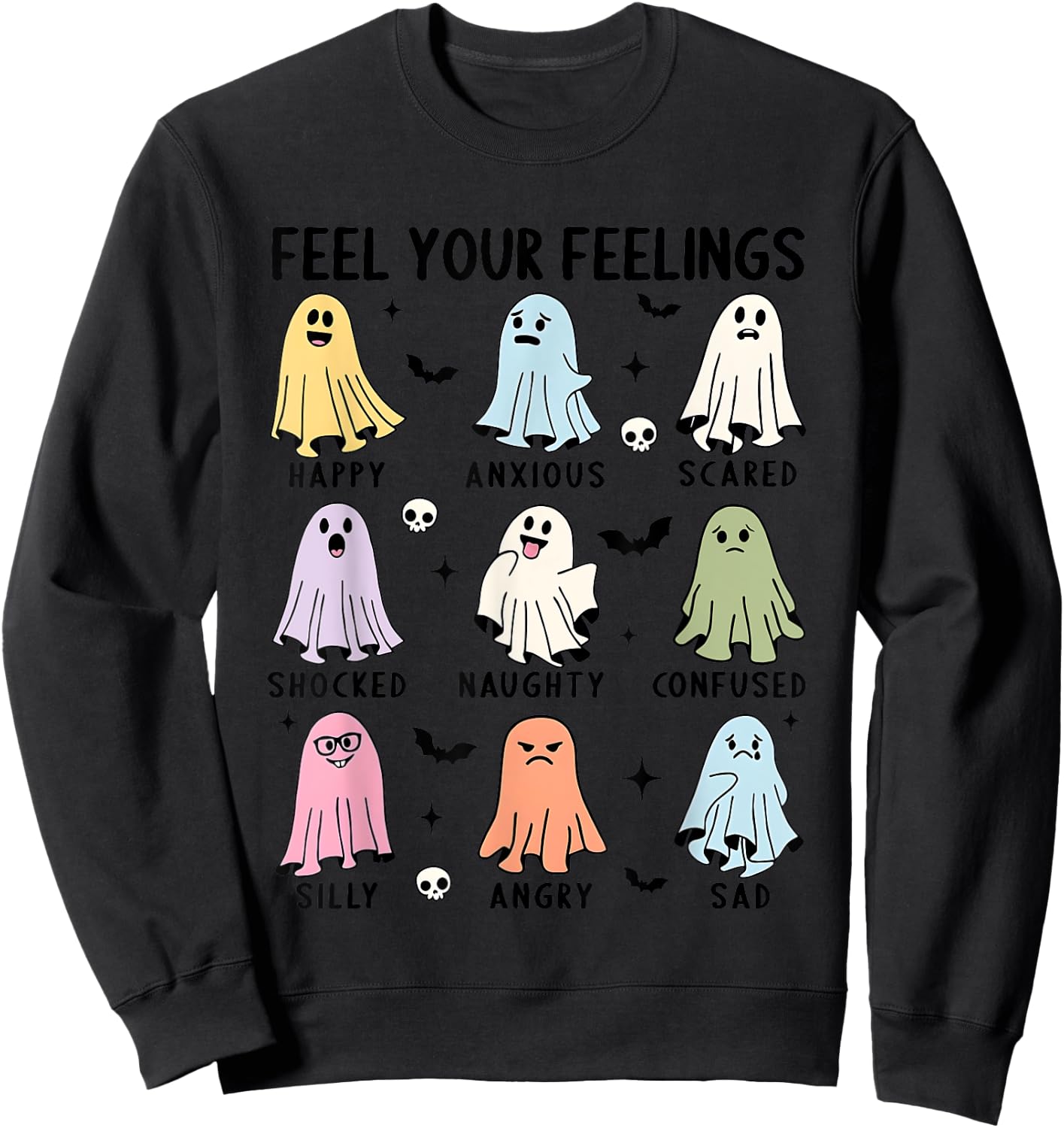 School Counselor Halloween Feel Your Feeling Mental Health Sweatshirt - Sweatshirt | Black