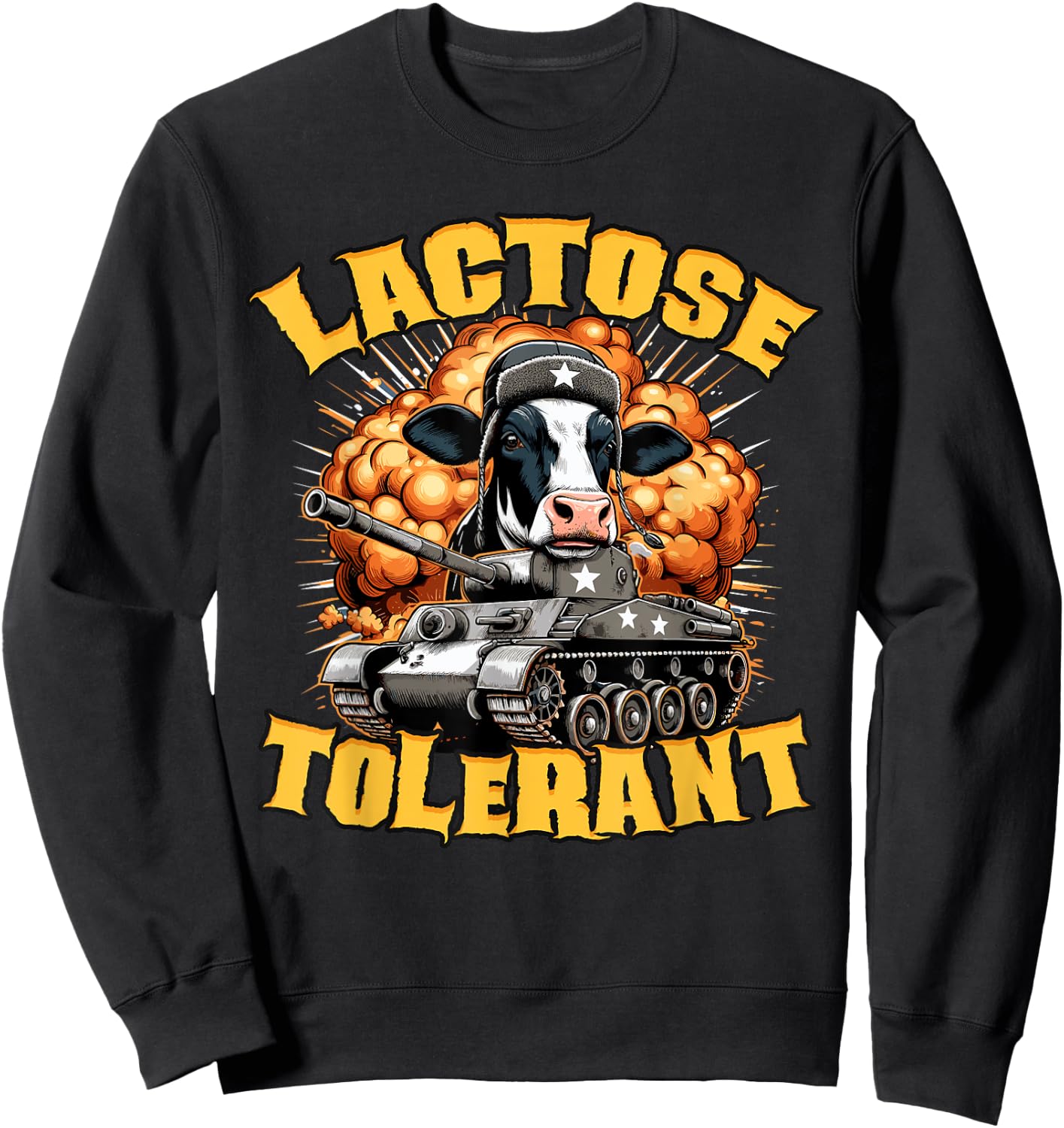 Funny Milk Joke, Lactose, Tolerant, Cow Apparel Dairty Lover Sweatshirt - Sweatshirt | Black