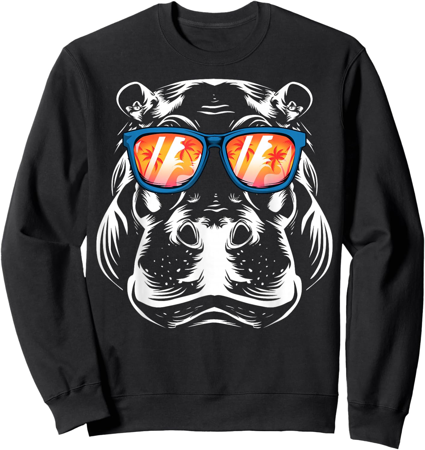 Cool Hippopotamus Women Hippo Zoo Day Animal Lover Small Sweatshirt - Sweatshirt | Black