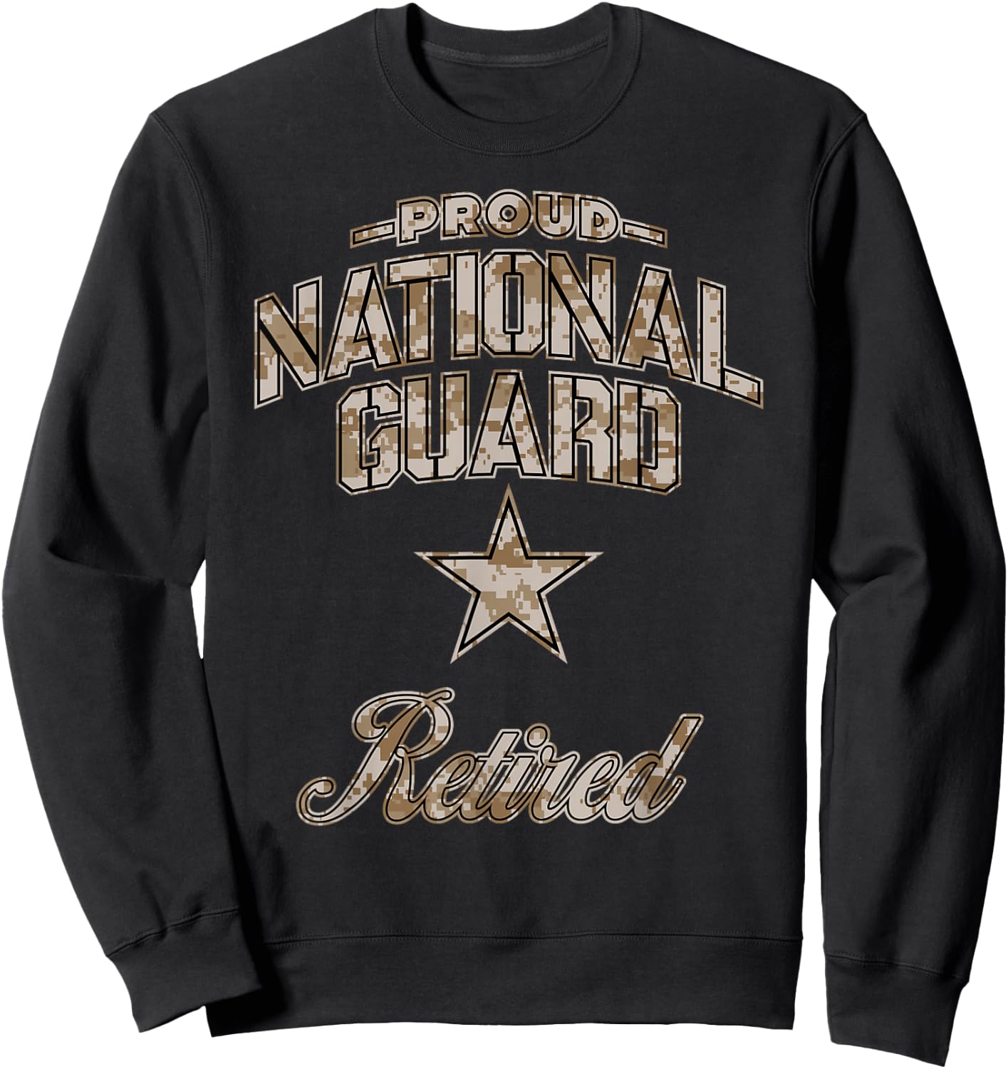 National Guard Retired Shirt (Camo) Sweatshirt - Sweatshirt | Black
