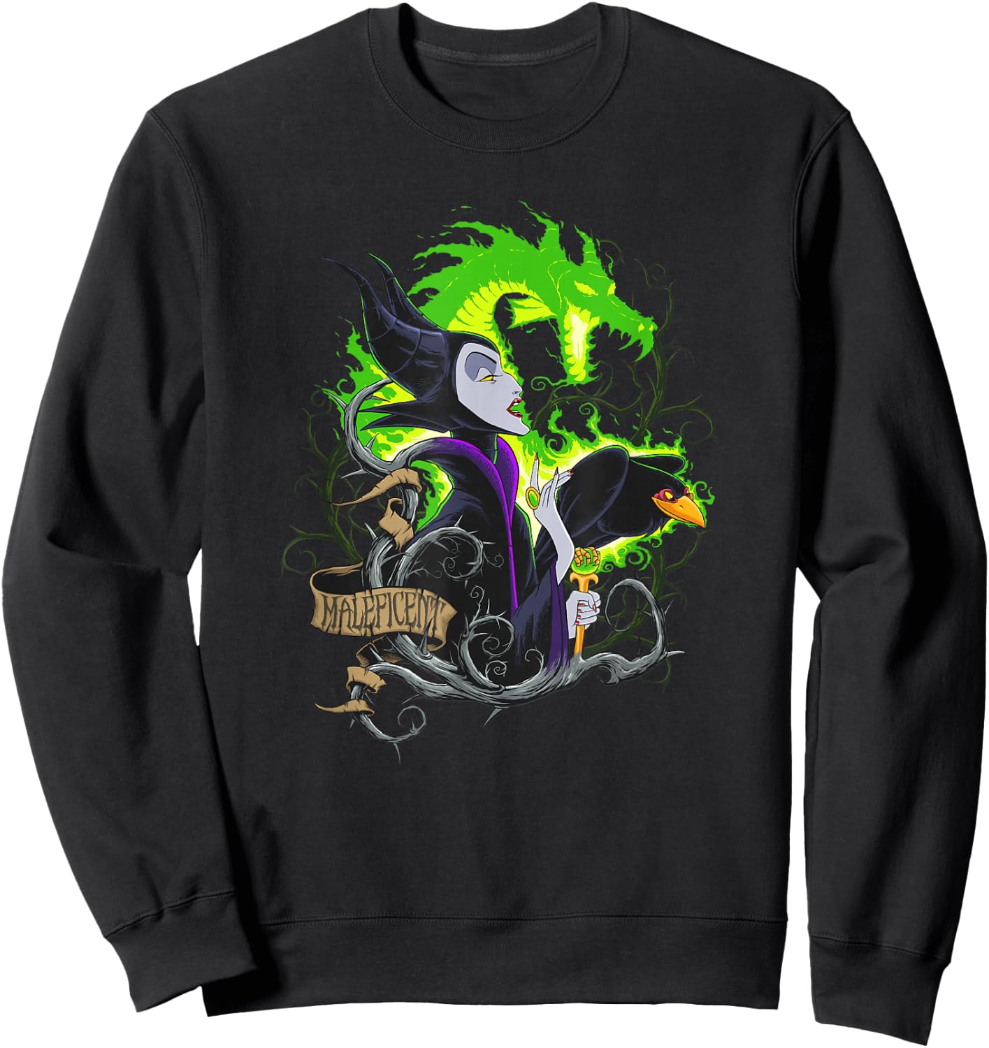 Disney Sleeping Beauty Maleficent Queen of Thorns Sweatshirt - Sweatshirt | Black