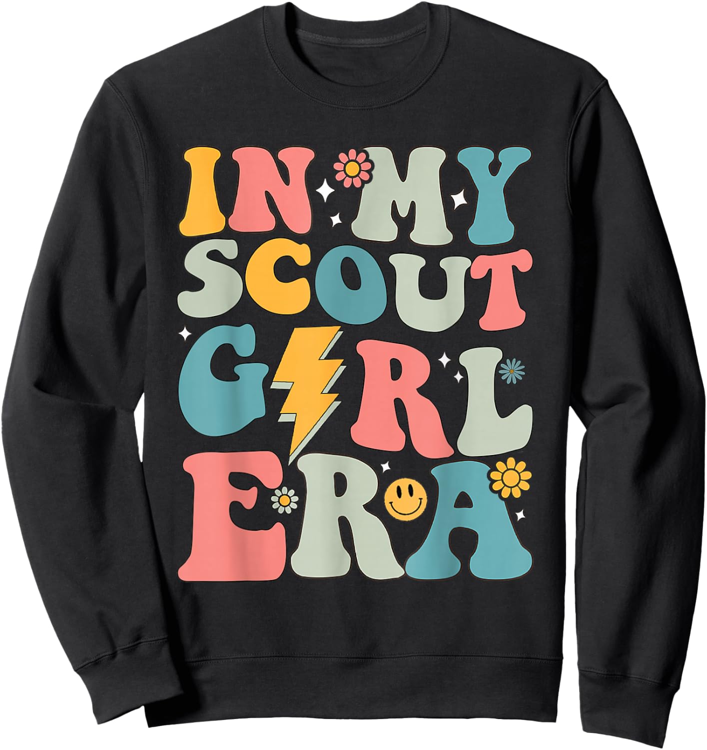 Groovy In My Scout Girl Era Women Sweatshirt - Sweatshirt | Black