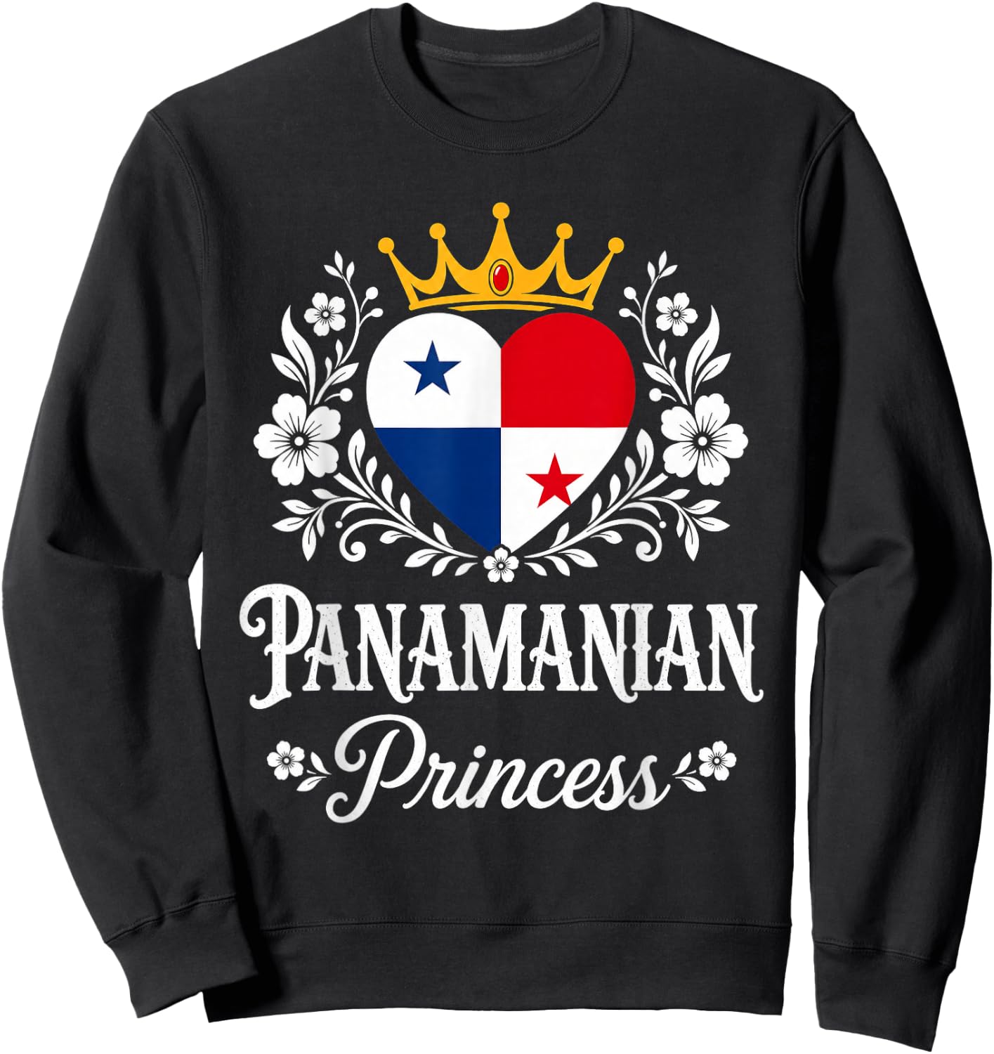 Panamanian Princess Panama Flag Proud Panamanian Girl Sweatshirt - Sweatshirt | Black