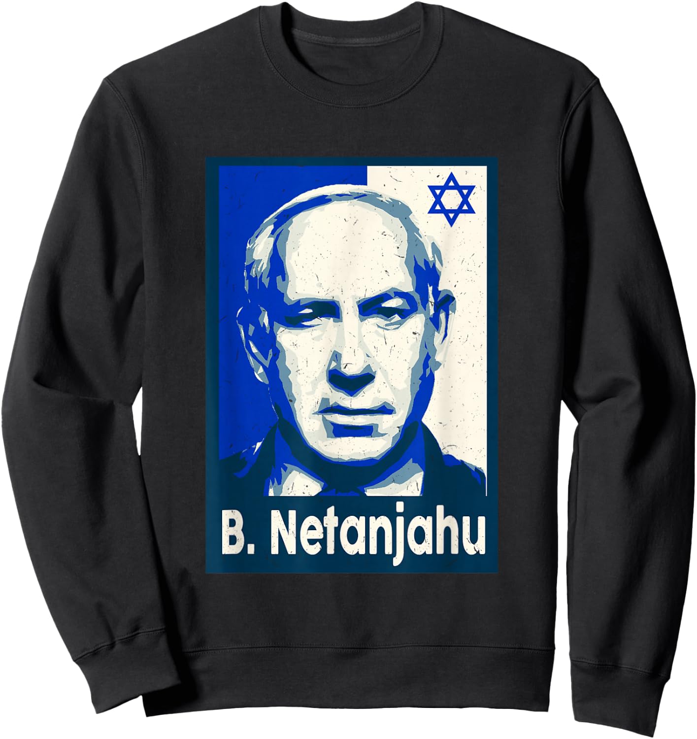 Israeli Netanjahu Israel Flag Heart Pride Israel Sweatshirt - Sweatshirt | Black