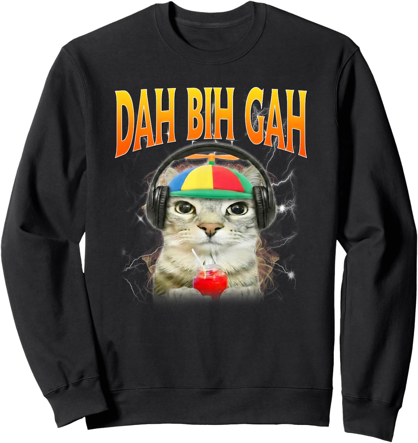 90s Style Dahbihgah Dah Bih Gah Meme Sweatshirt - Sweatshirt | Black