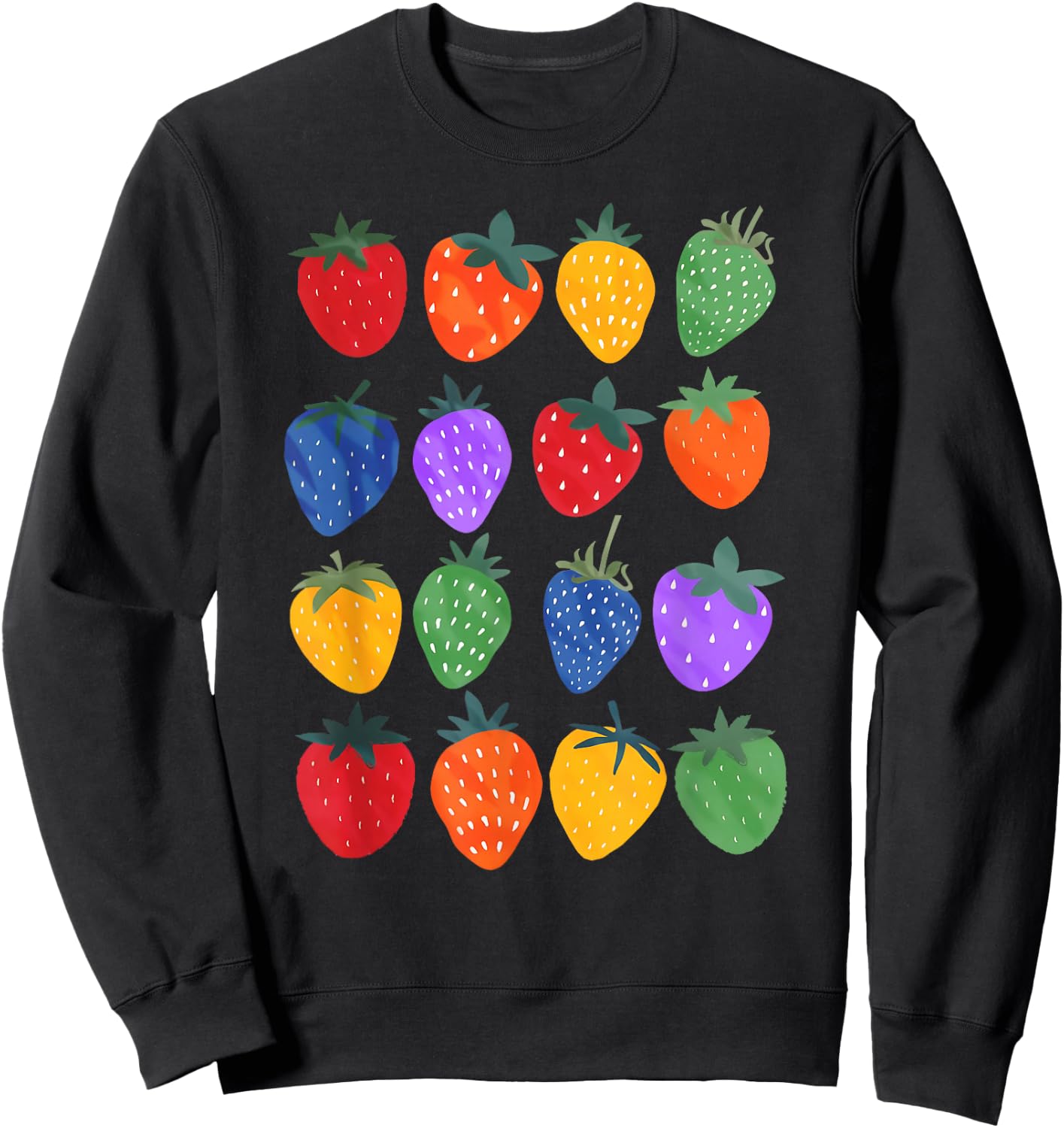 Strawberry Rainbow LGBT Lesbian Gay Bisexual Trans Pride Sweatshirt - Sweatshirt | Black