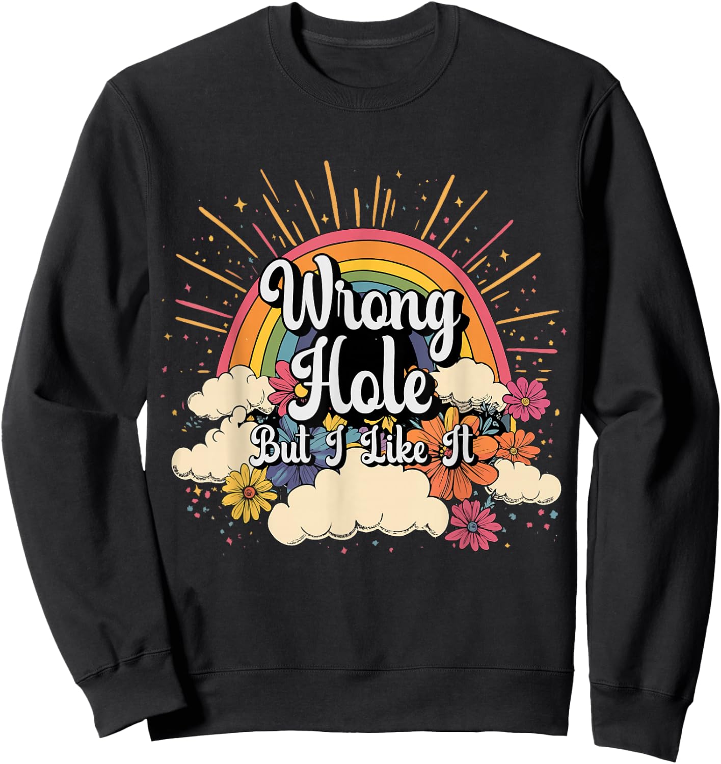 Inappropriate Wrong Hole But I Like It Embarrassing Adult Sweatshirt - Sweatshirt | Black