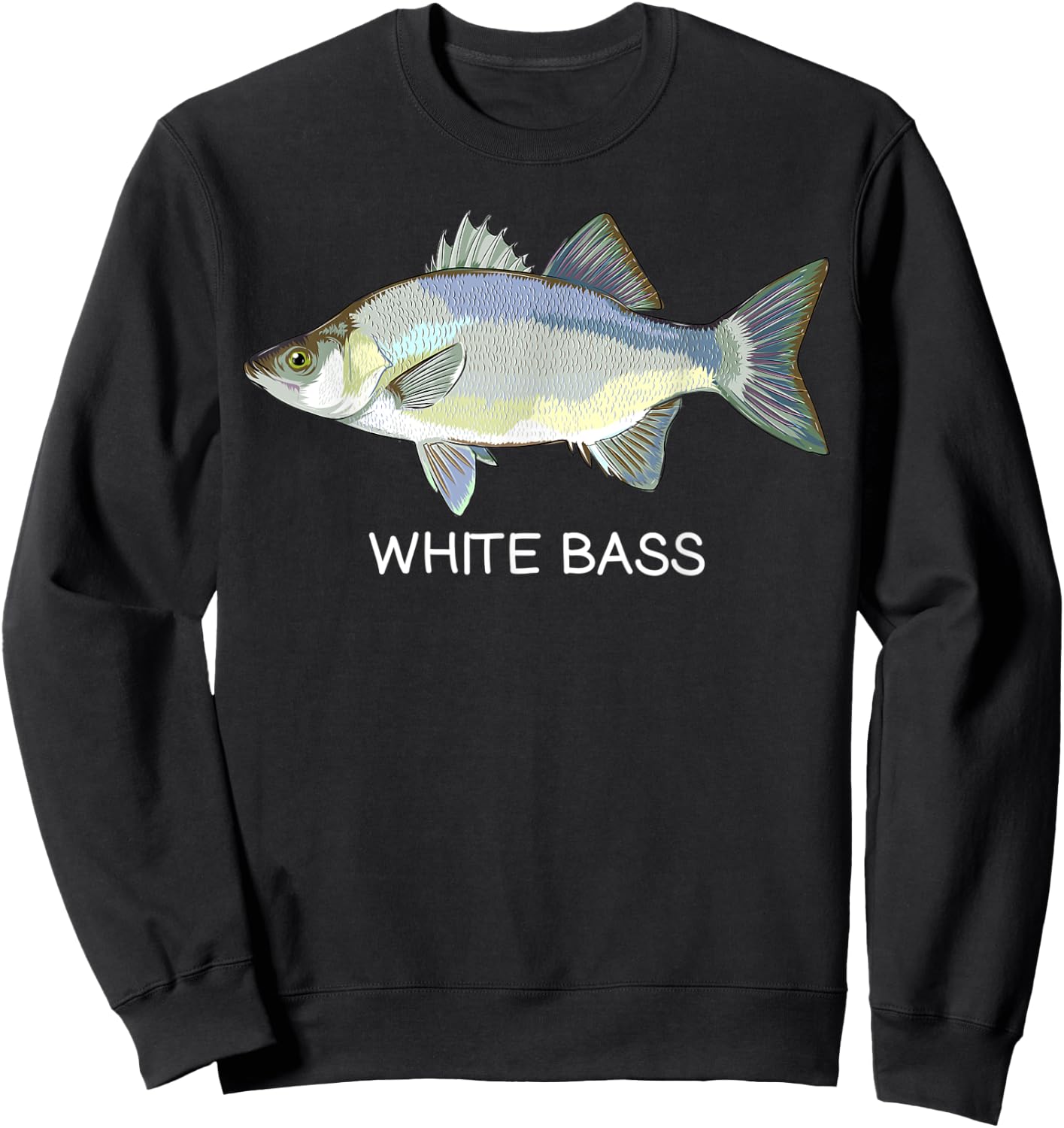 White Bass Freshwater Game Fish Sweatshirt - Sweatshirt | Black