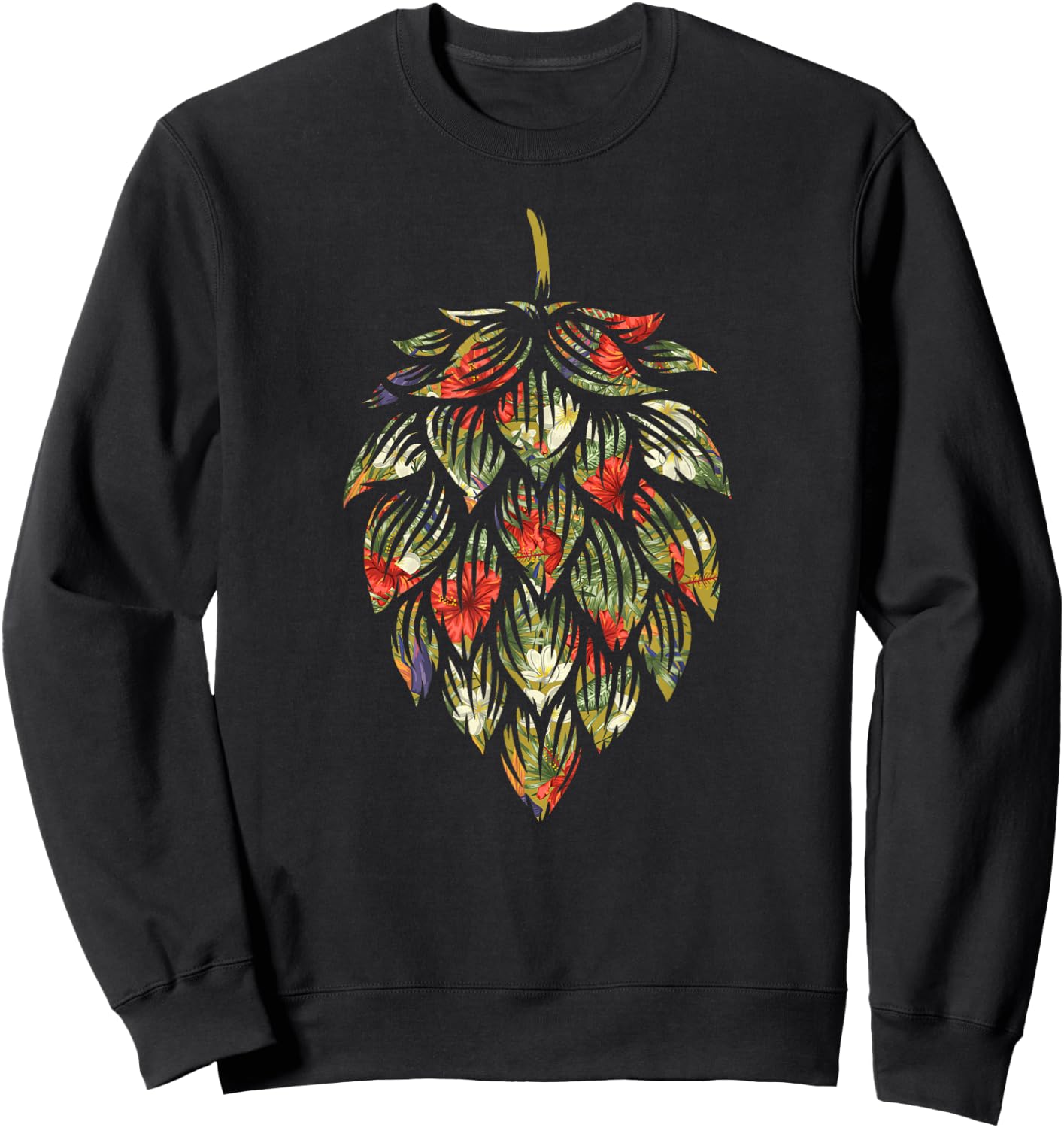 Home Brewer Beer Hops Floral Flower Tropical Sweatshirt - Sweatshirt | Black