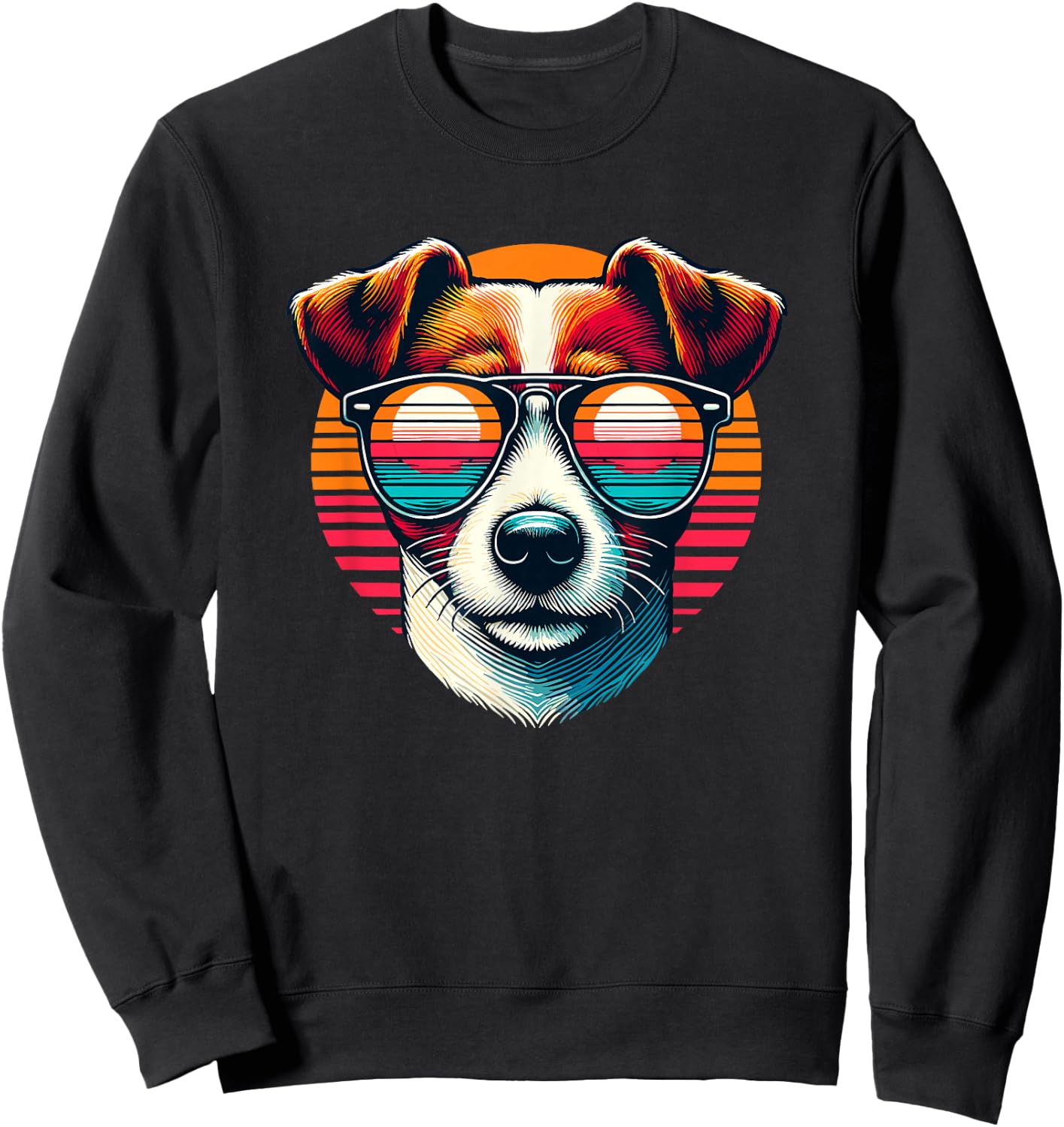 Retro Sunglasses Jack Russell Terrier Jack Russells , Black, S Sweatshirt - Sweatshirt | Black