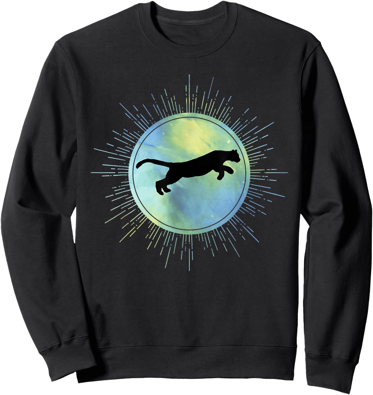 Hazy Sky Jumping Puma Sweatshirt - Sweatshirt | Black