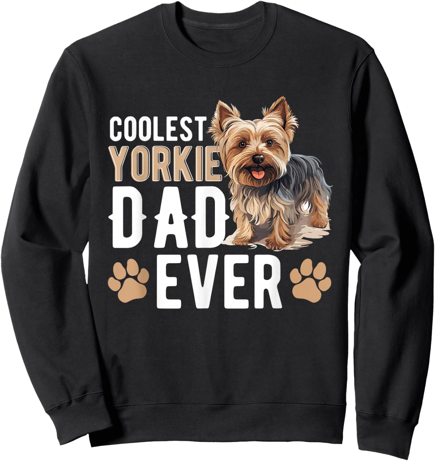 Yorkshire Terrier Dog Yorkie - Coolest Yorkie Dad ever Women Kids Sweatshirt - Sweatshirt | Black