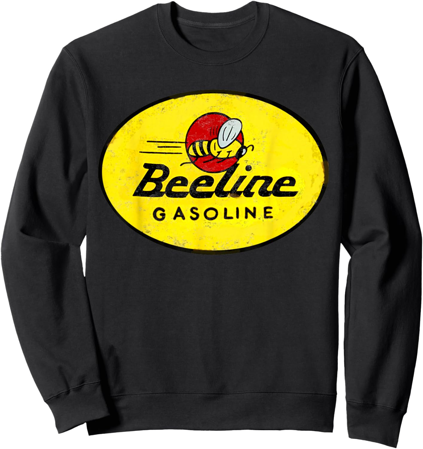 Retro Vintage Gas Station Beeline Gasoline Motor Oil Sign Sweatshirt - Sweatshirt | Black