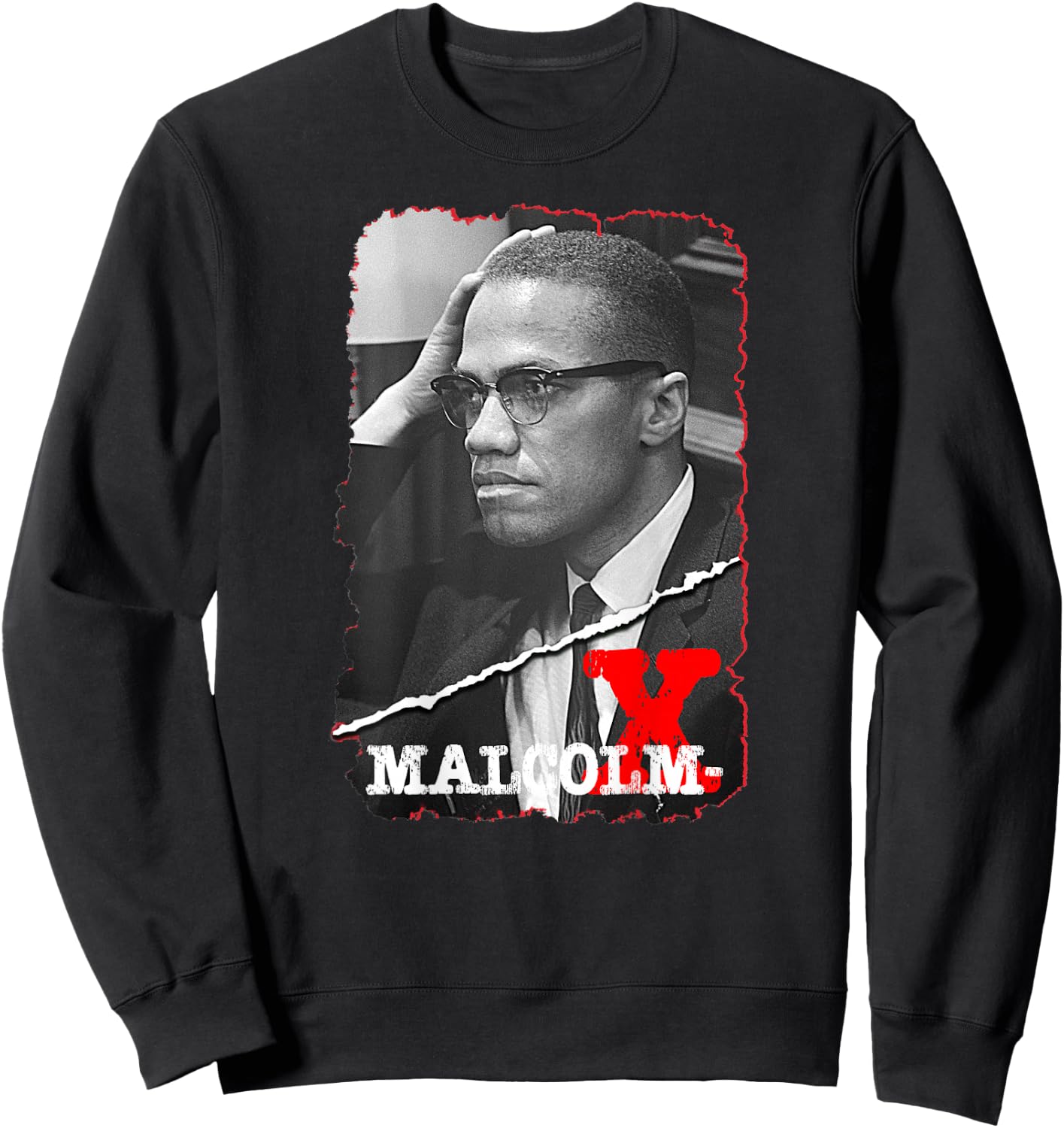 Malcolm X_001_Back Printed Sweatshirt - Sweatshirt | Black